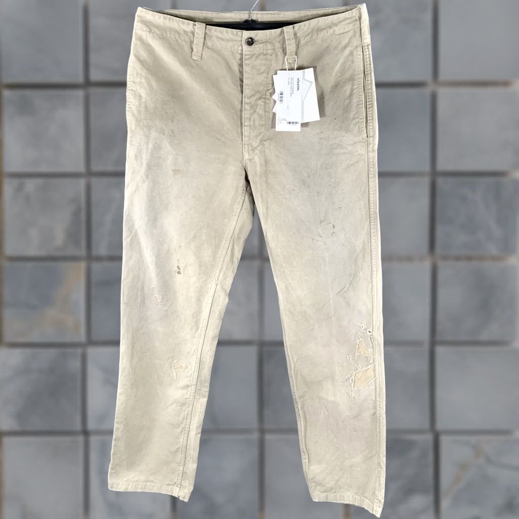 Visvim VISVIM Size L Khaki Distressed Cotton Button Fly Casual Pants Size US 33 - 1 Thumbnail