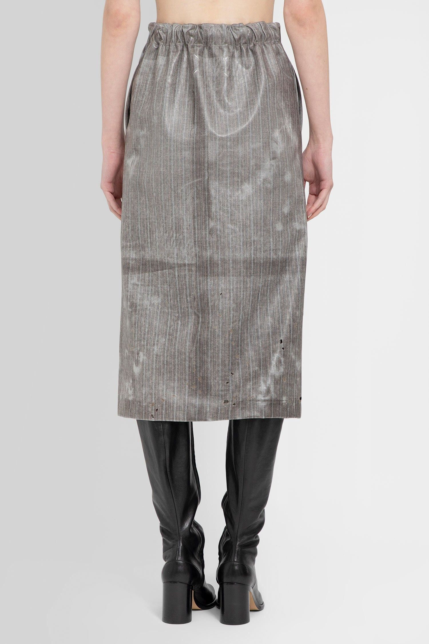 Maison Margiela o1y0625 Midi Skirt in Gray Size 27" / US 4 / IT 40 - 3 Thumbnail