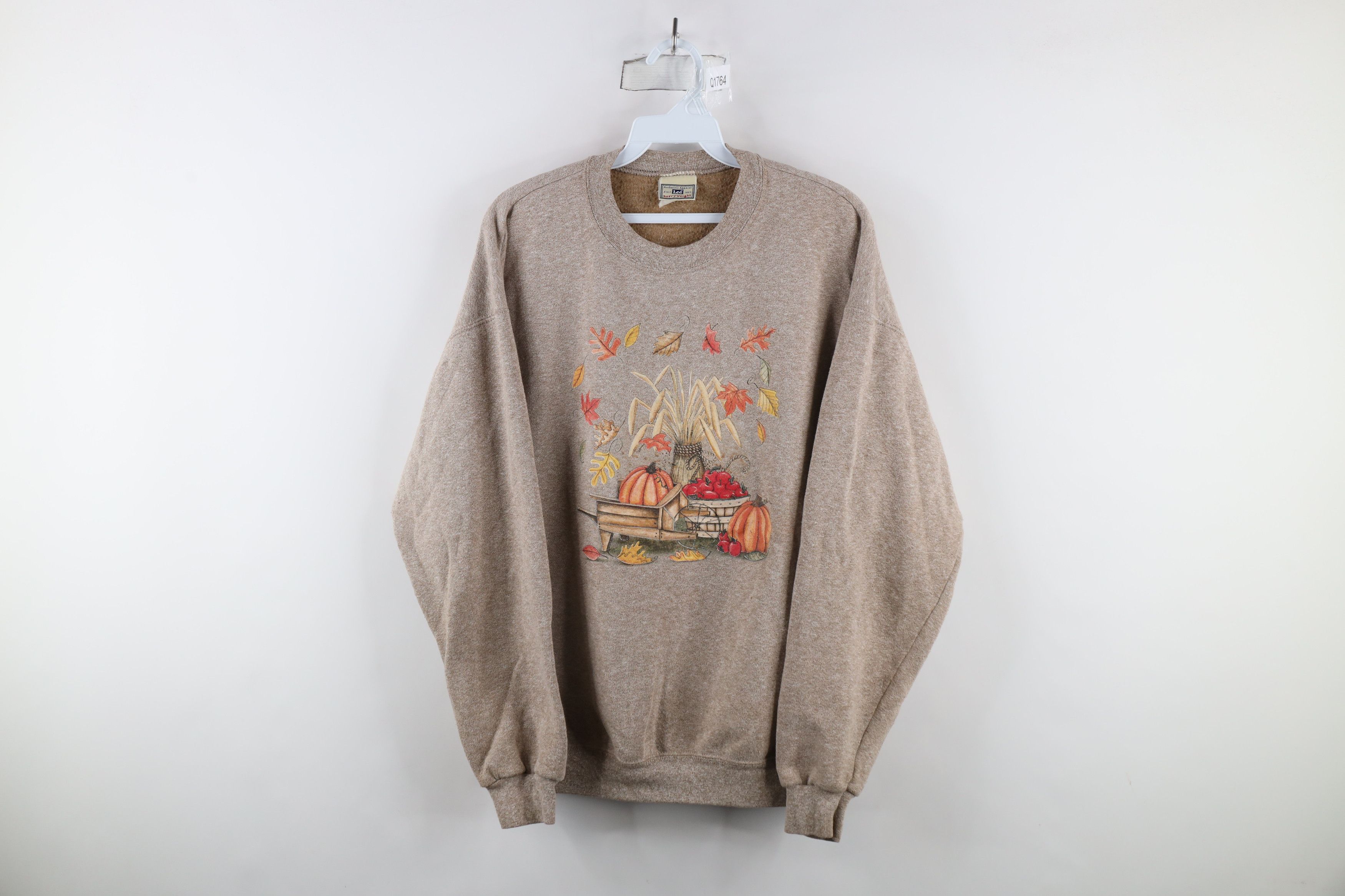 Vintage Vintage 90s Streetwear Orchard Crewneck Sweatshirt Beige Size L / US 10 / IT 46 - 1 Thumbnail