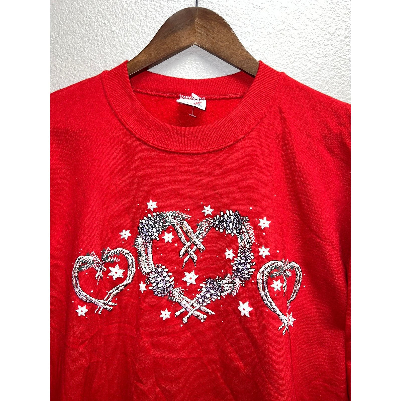 Vintage Vintage Heart Sweatshirt Crewneck Trio Hearts Red 90s NWT XL Size US XL / EU 56 / 4 - 2 Thumbnail