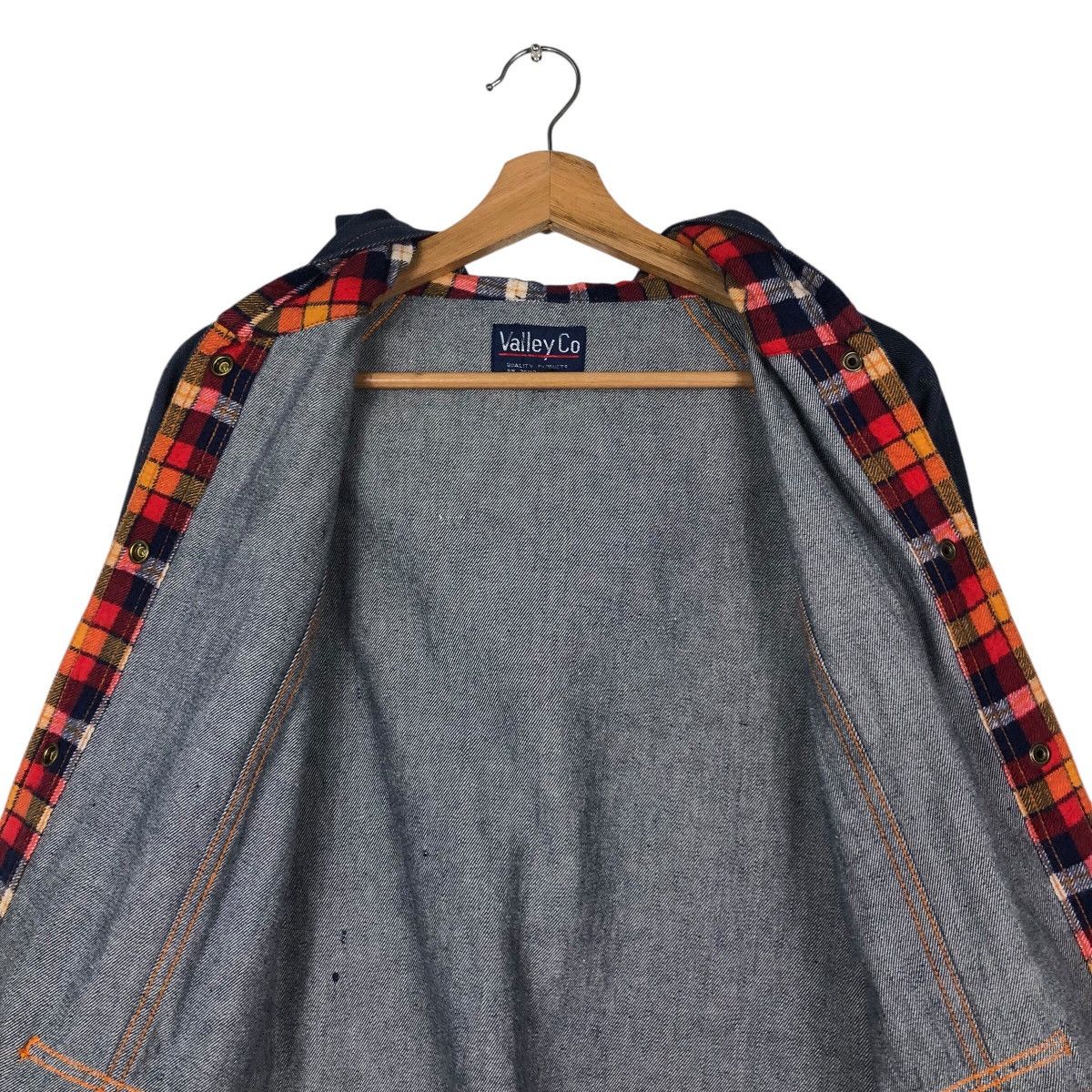 Japanese Brand 📌Vintage Denim Jacket Biker Design Valley Co Hoodie Size US M / EU 48-50 / 2 - 17 Thumbnail