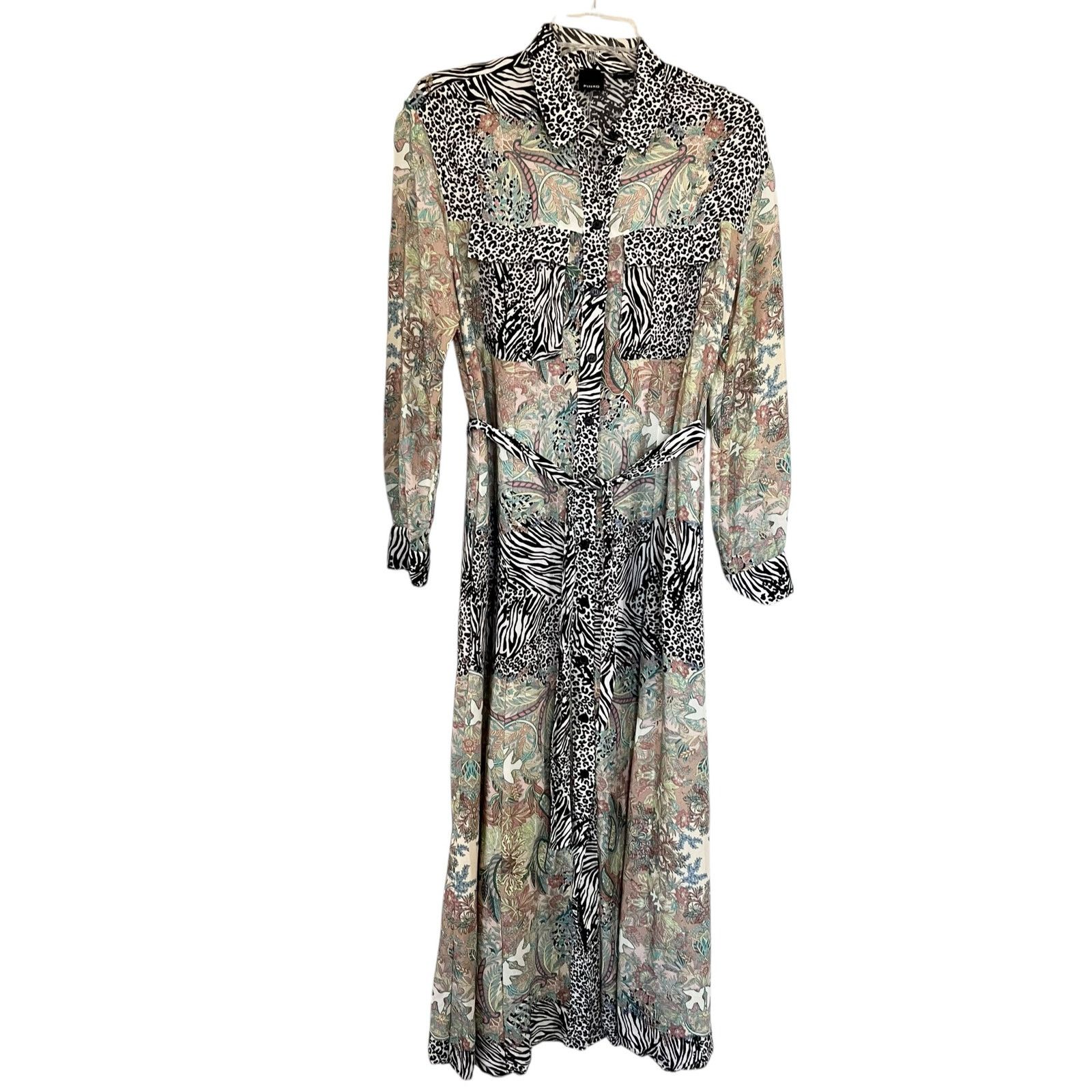 Pinko Pinko Chemisier Rosalina Floral Animal Shirt Maxi Dress Size S / US 4 / IT 40 - 5 Thumbnail