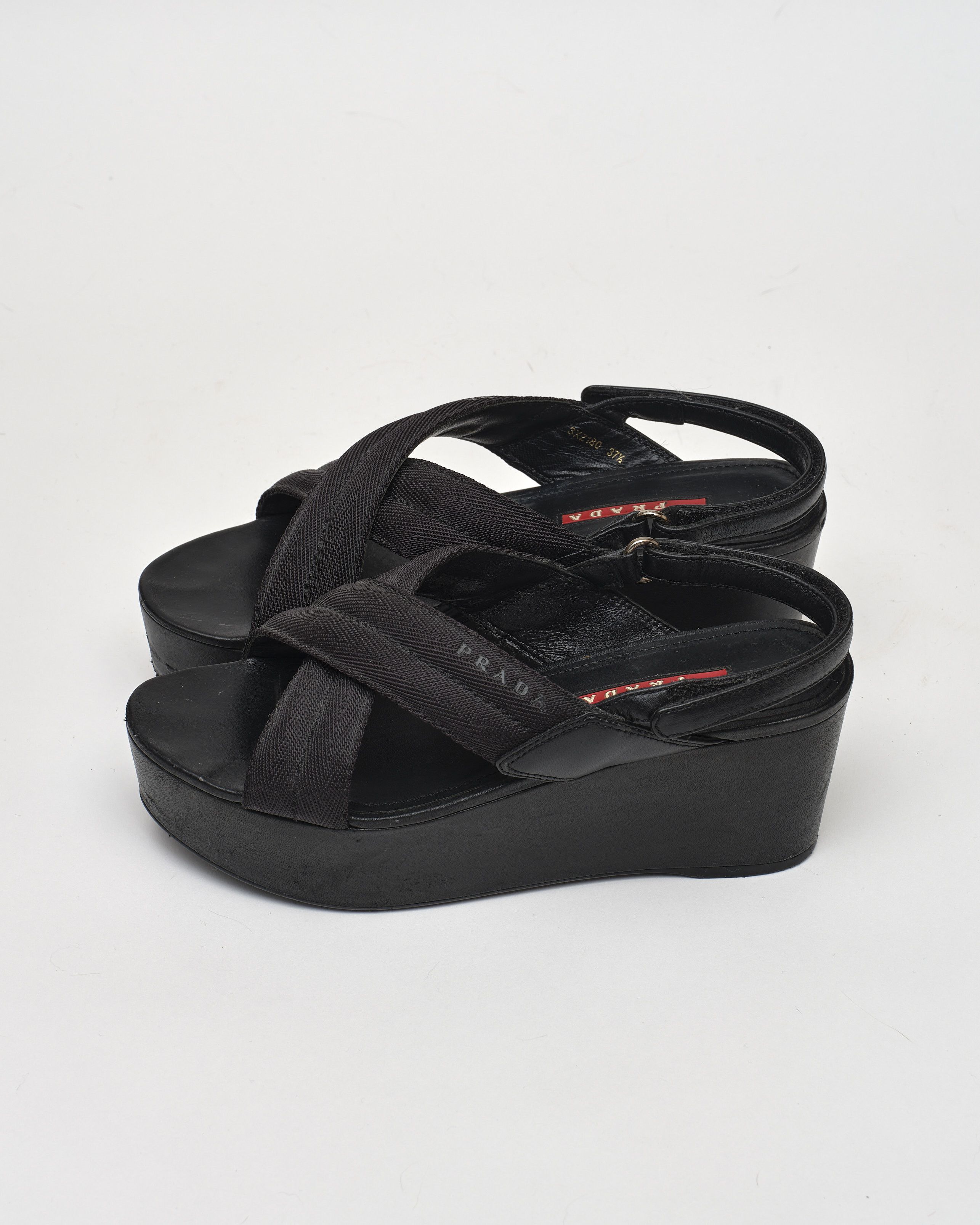 Prada Prada Nylon Platform Sandals Size US 7.5 / IT 37.5 - 2 Thumbnail
