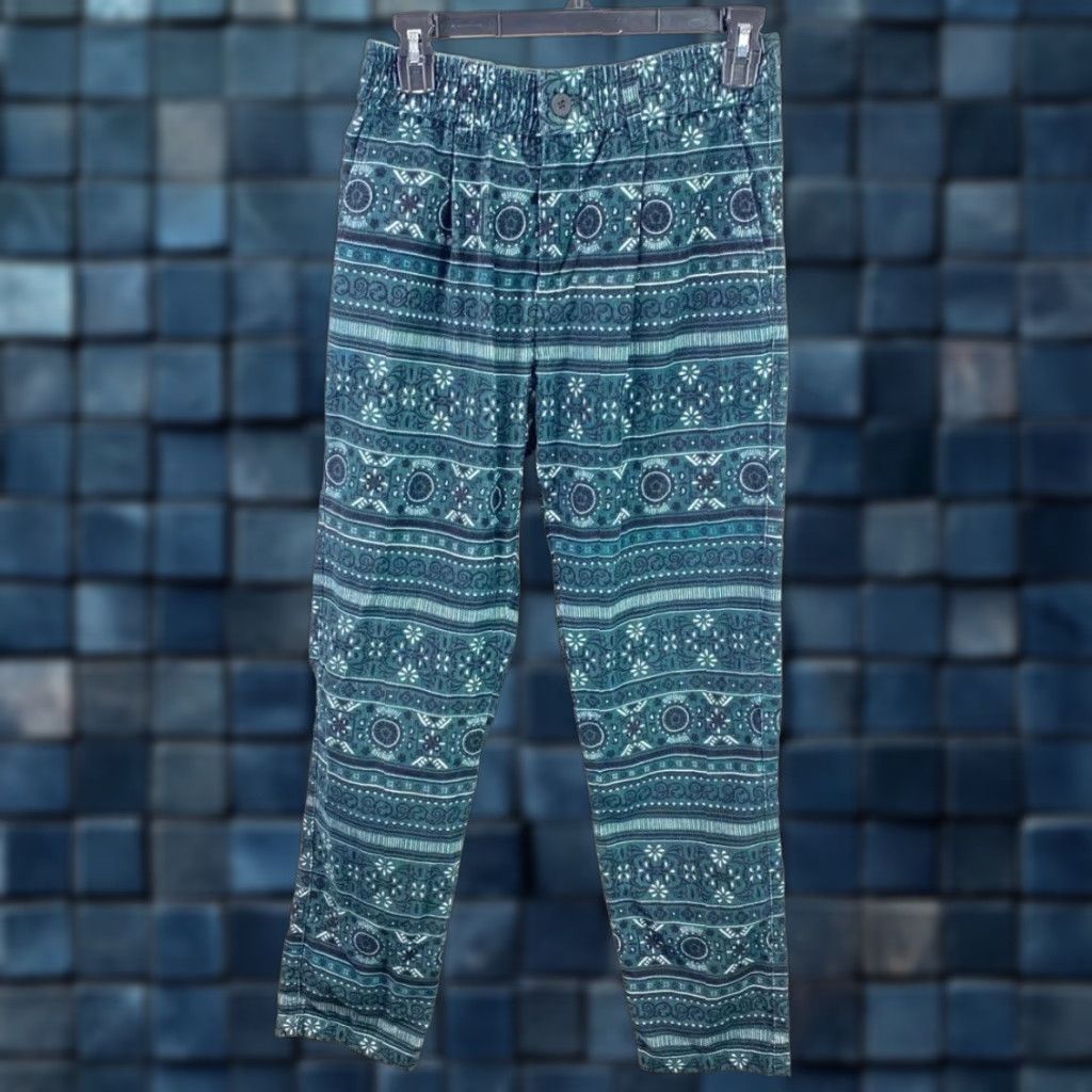 Kith KITH Women Chino Pants Straight Leg Elastic Waist Blue Geometric 26x28 Regular Rise High Vintage? No. 28 Inseam Casual Size 26" / US 2 / IT 38 - 1 Thumbnail