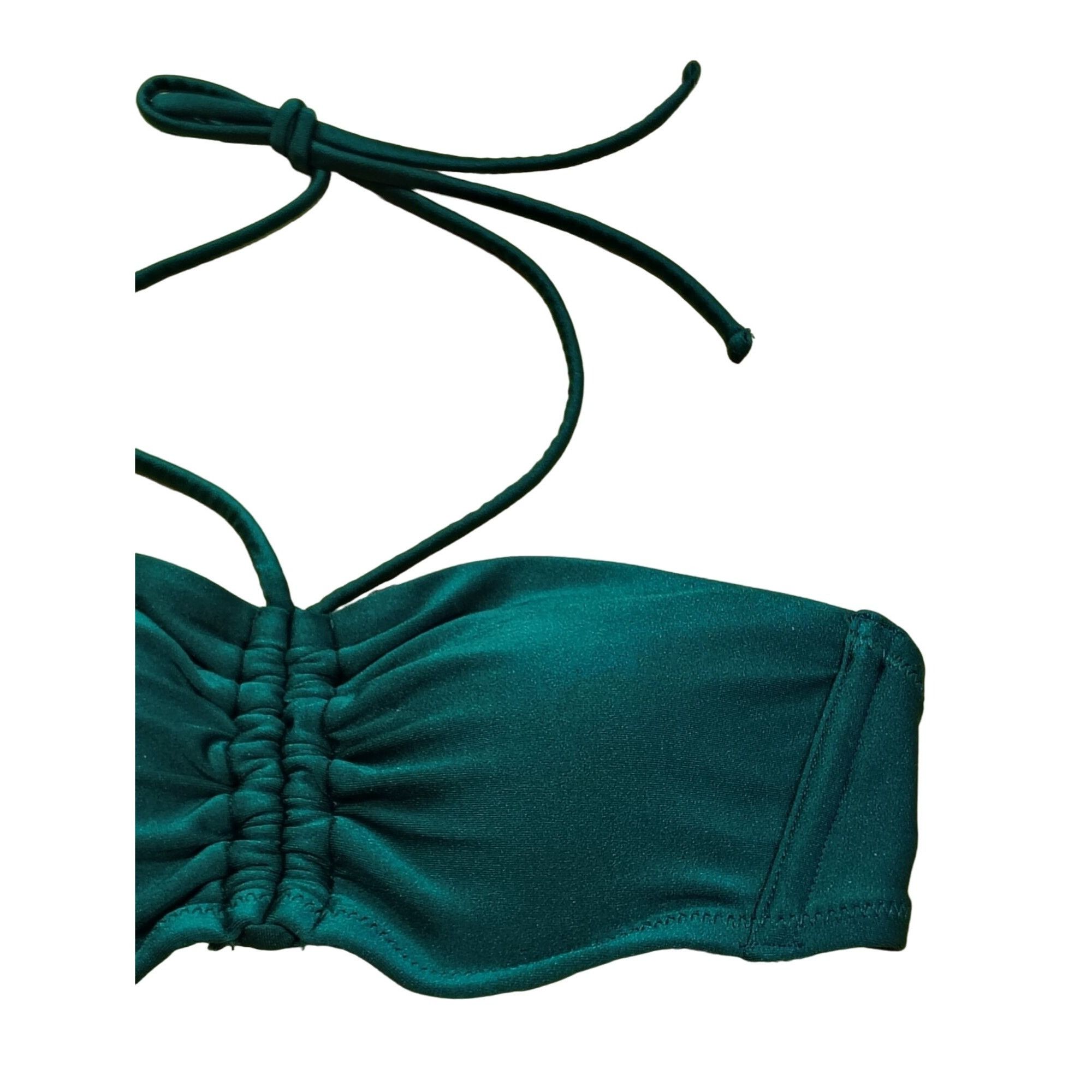 Other Shade & Shore - Women's Shirred Front Halter Bandeau Bikini Size ONE SIZE - 14 Thumbnail