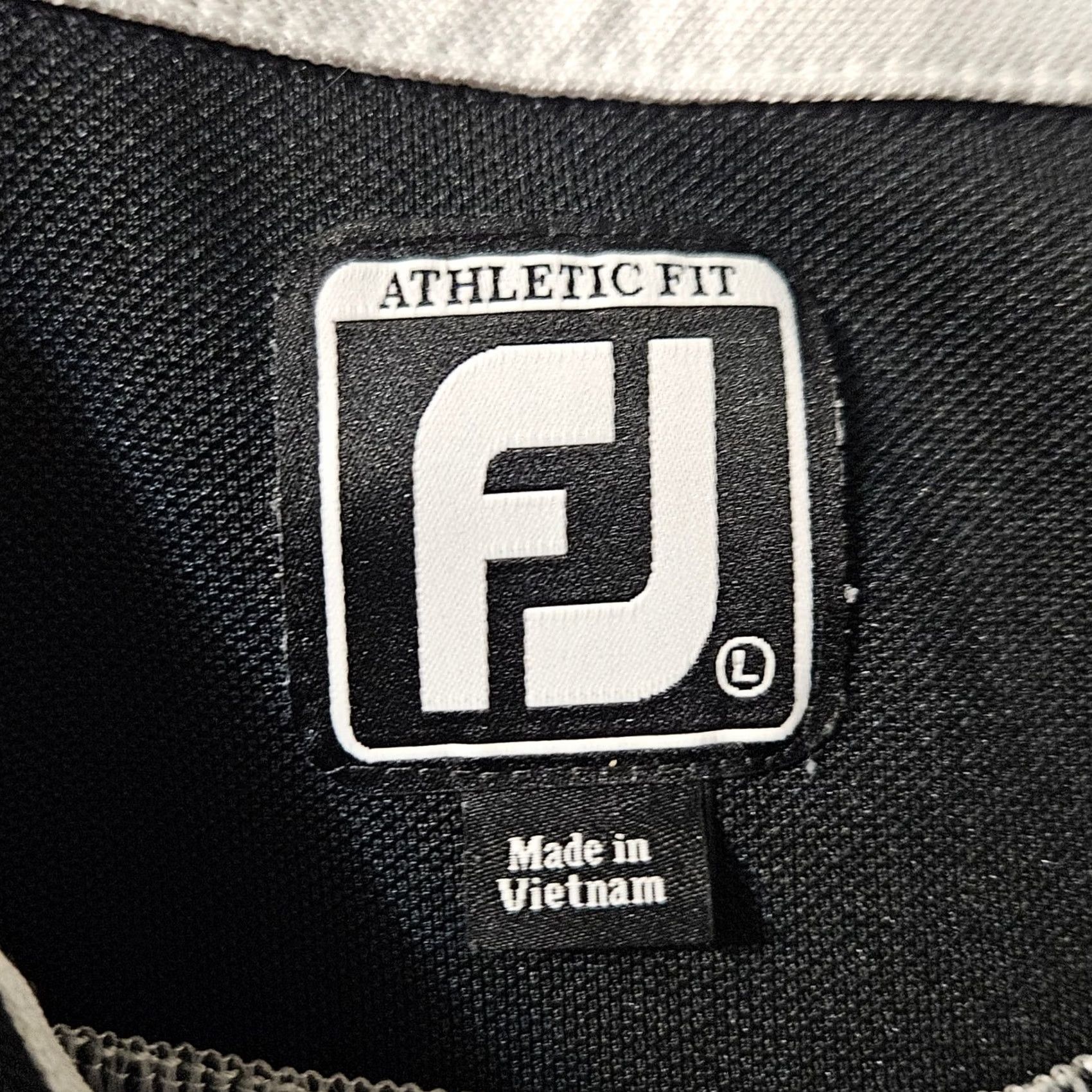 Footjoy FOOTJOY Performance Golf Polo Shirt Large Black Athletic Fit Men's Solid Size US L / EU 52-54 / 3 - 3 Thumbnail