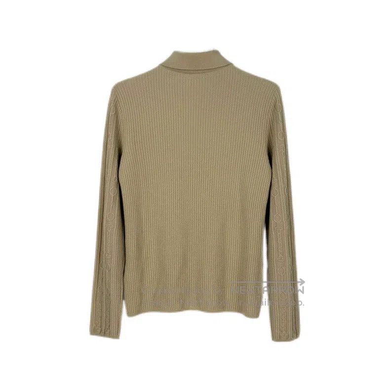 Hermes Hermes Khaki Chain Pattern Semi-Wool Sweater Size S / US 4 / IT 40 - 2 Thumbnail