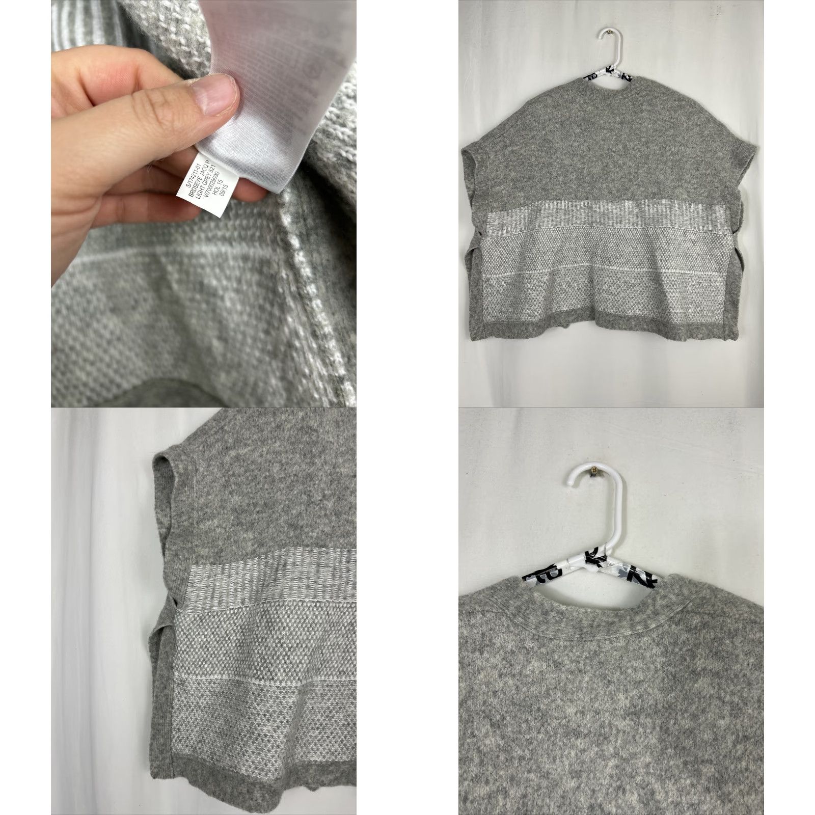 Banana Republic VINTAGE Banana Republic Womens XS/S Cardigan Poncho Gray White Merino Wool Striped Sweater Sleeveless XS Womens Size XS / US 0-2 / IT 36-38 - 8 Thumbnail