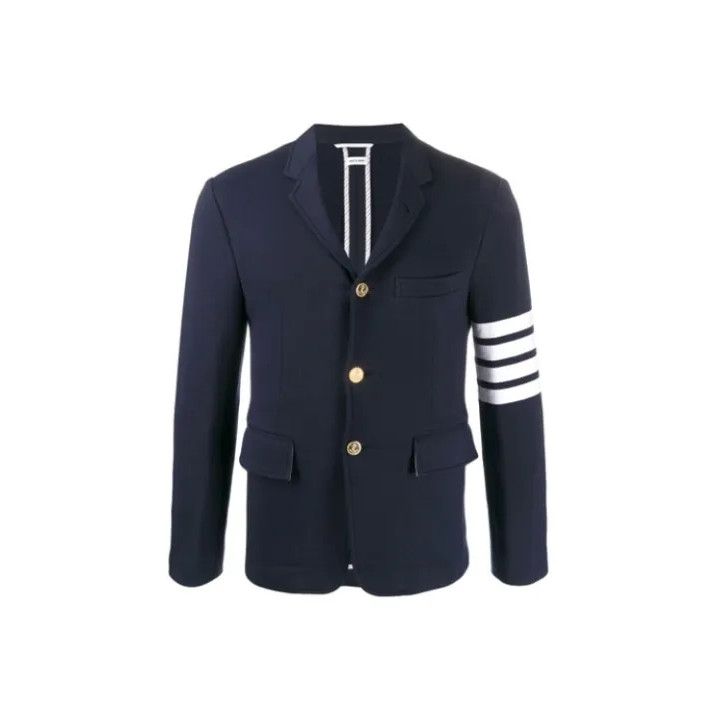 Thom Browne Thom Browne Navy Blue Button-Up Blazer Size US M / EU 48-50 / 2 - 1 Thumbnail