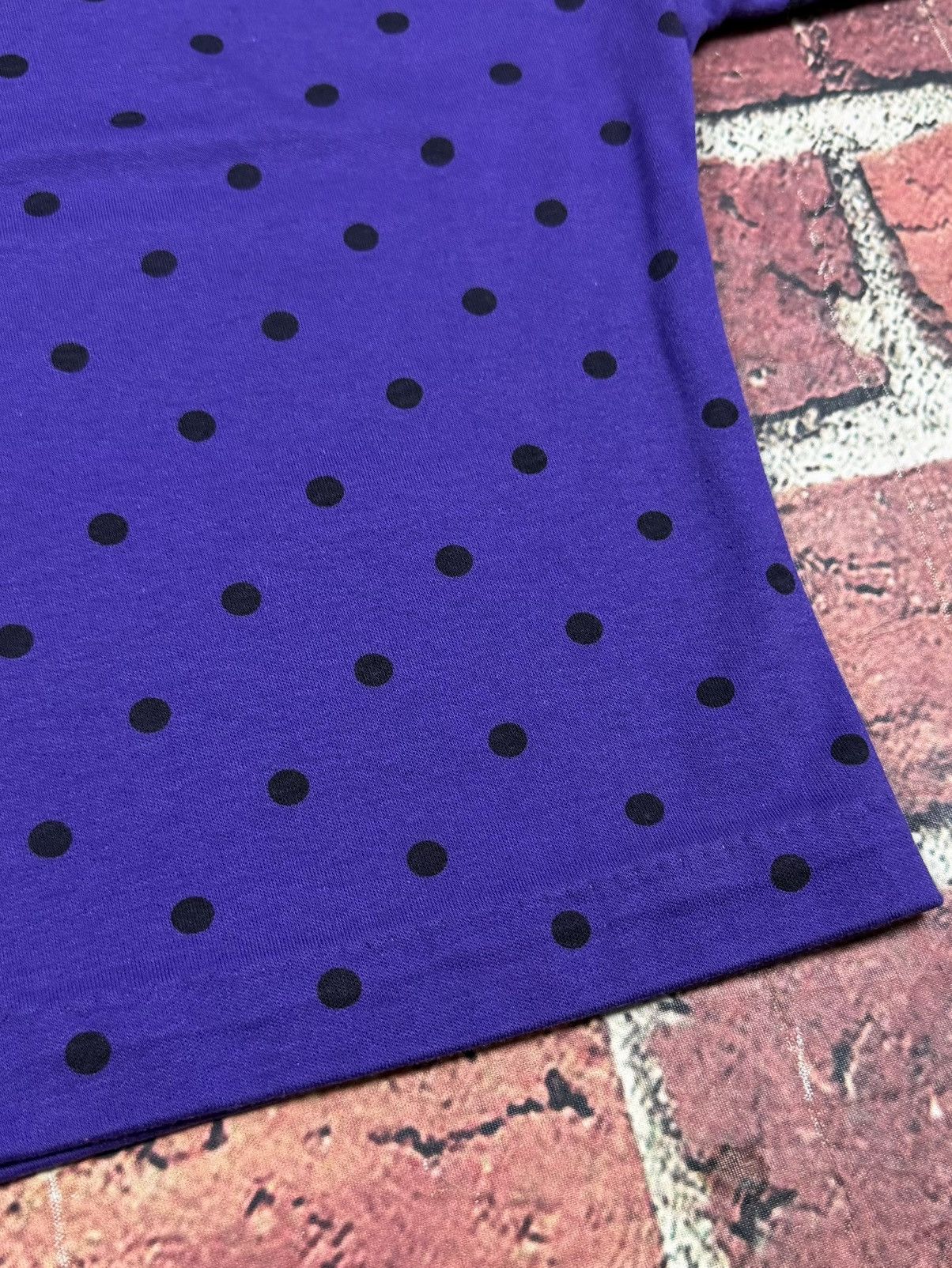 Other Vintage Polka Dot Purple Blank Single Stitch Crop Baby Tee Size L / US 10 / IT 46 - 4 Thumbnail