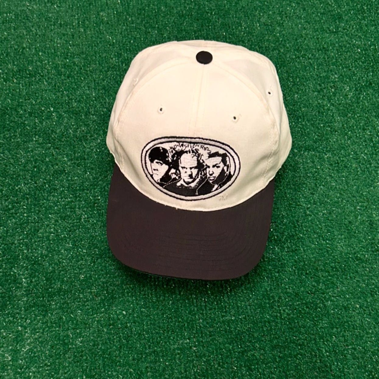 Logo 7 VINTAGE Three Stooges Movie Logo 1993 VTG SnapBack Hat Adult White Black Size ONE SIZE - 2 Thumbnail