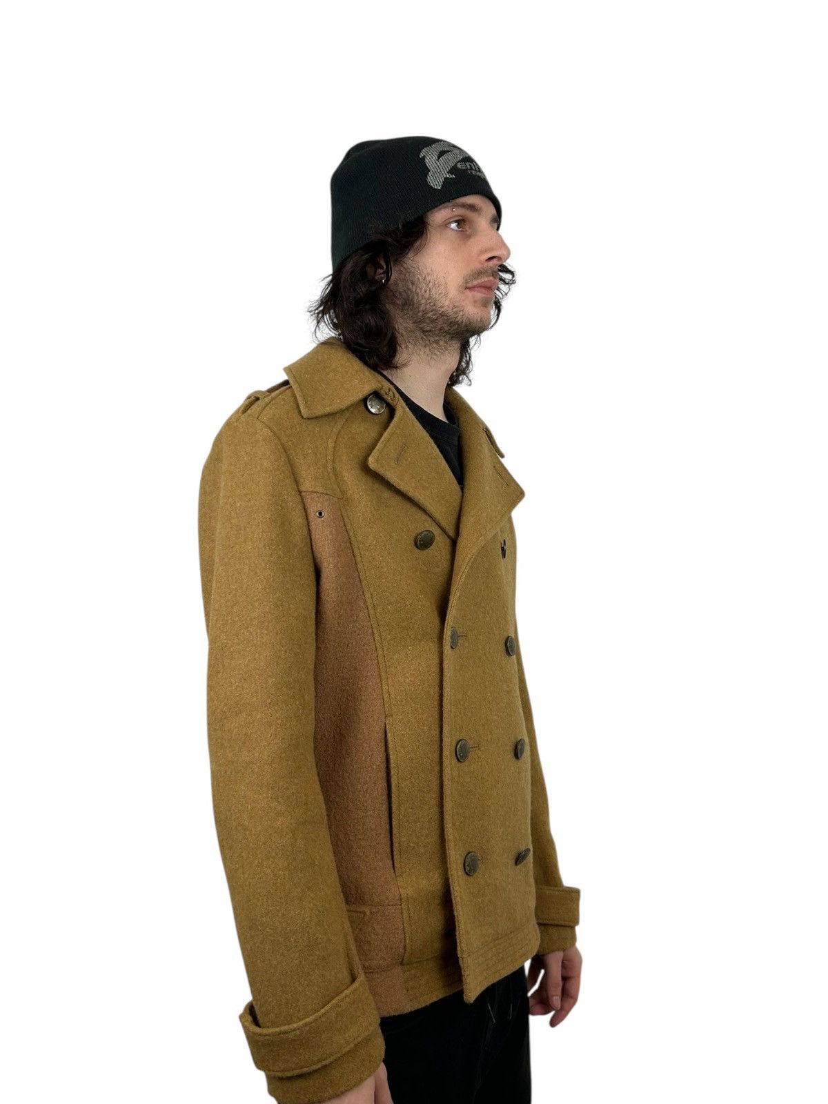 PPFM PPFM Double Breasted Officer Cut Brushed Wool Peacoat (L) Size US L / EU 52-54 / 3 - 2 Thumbnail