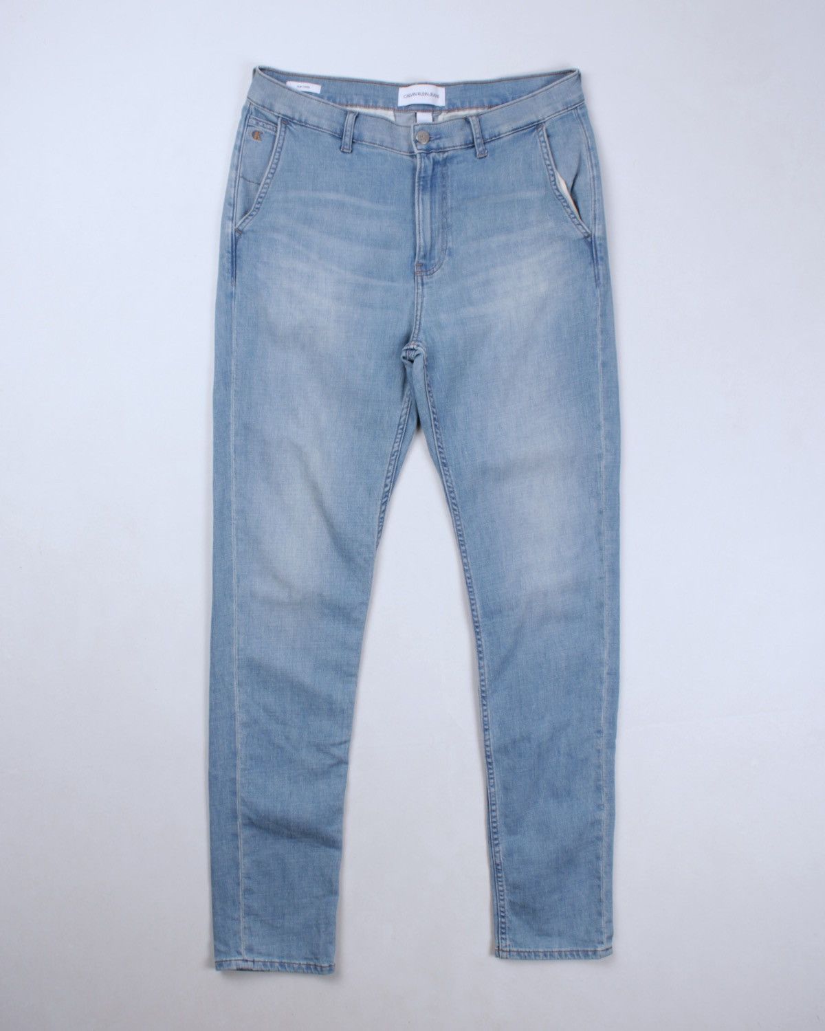 Calvin Klein × Designer Calvin Klein Jeans Light Blue Slim Taper Chino Style Jeans Size US 32 / EU 48 - 8 Thumbnail