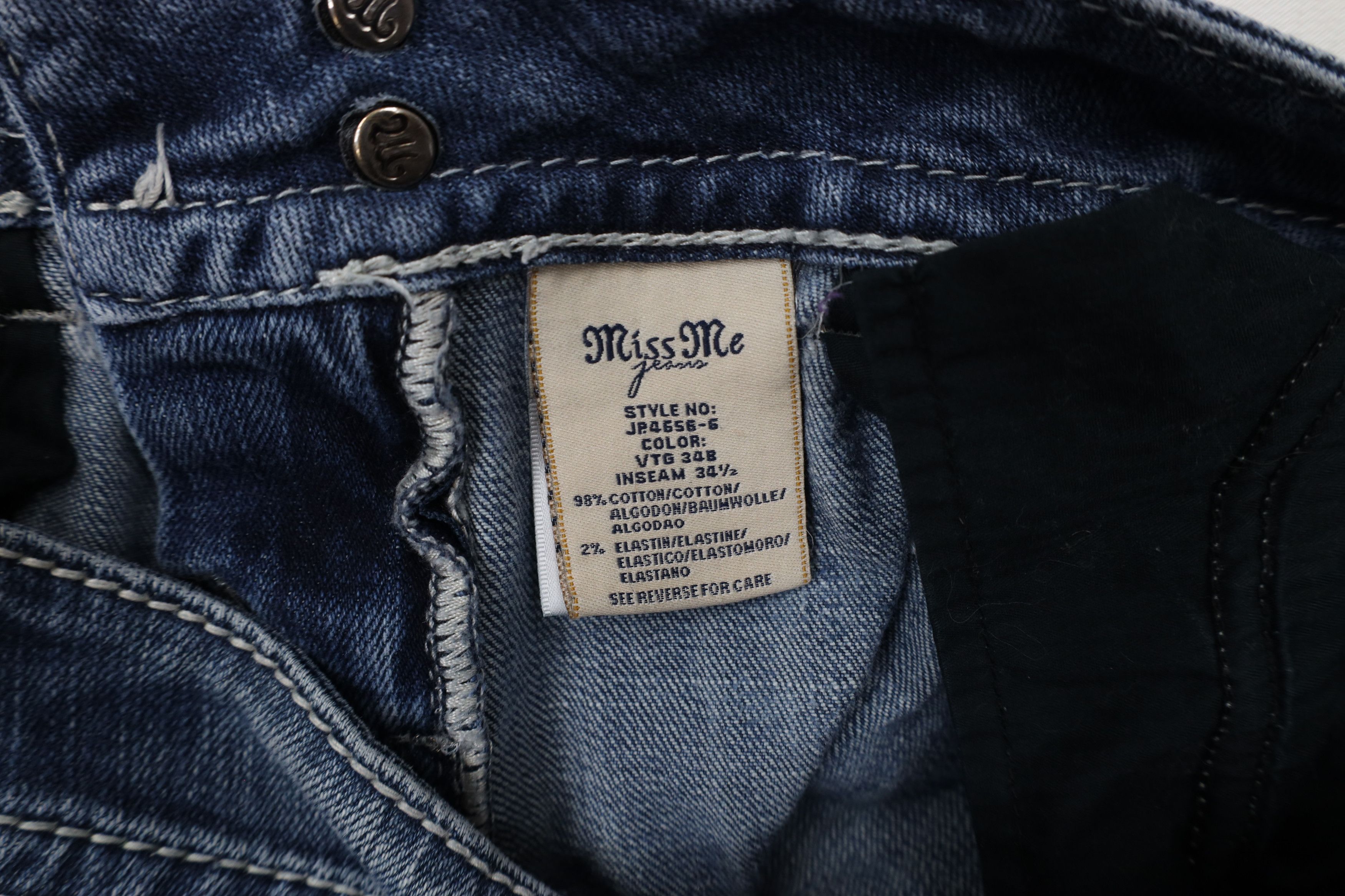 Miss Me × Vintage Miss Me Thick Stitch Jeweled Bootcut Denim Jeans Blue Size 28" / US 6 / IT 42 - 13 Thumbnail