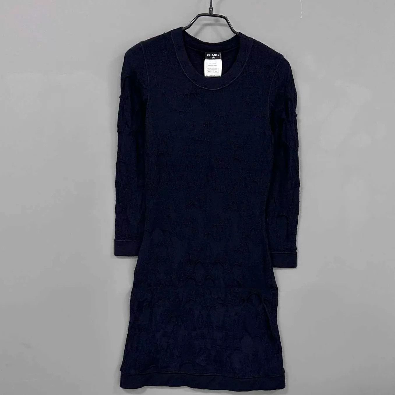 Louis Vuitton LV Navy Blue Textured Pleated Dress Size 34 Size XS / US 0-2 / IT 36-38 - 1 Thumbnail