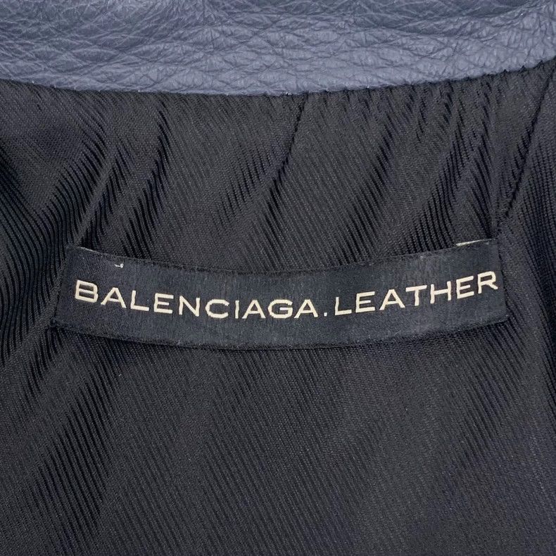 Balenciaga Balenciaga size 34 Haze Blue Lapel Zipper Motorcycle Leath Size XXS / US 00 / IT 34 - 5 Thumbnail