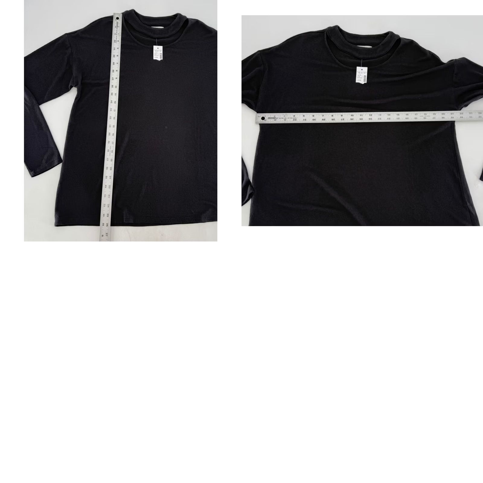 Vintage NWT Maurices Black Long Sleeve Top Cut Out Crew Neck Sweater Stretch Sz L Office Size L / US 10 / IT 46 - 8 Thumbnail