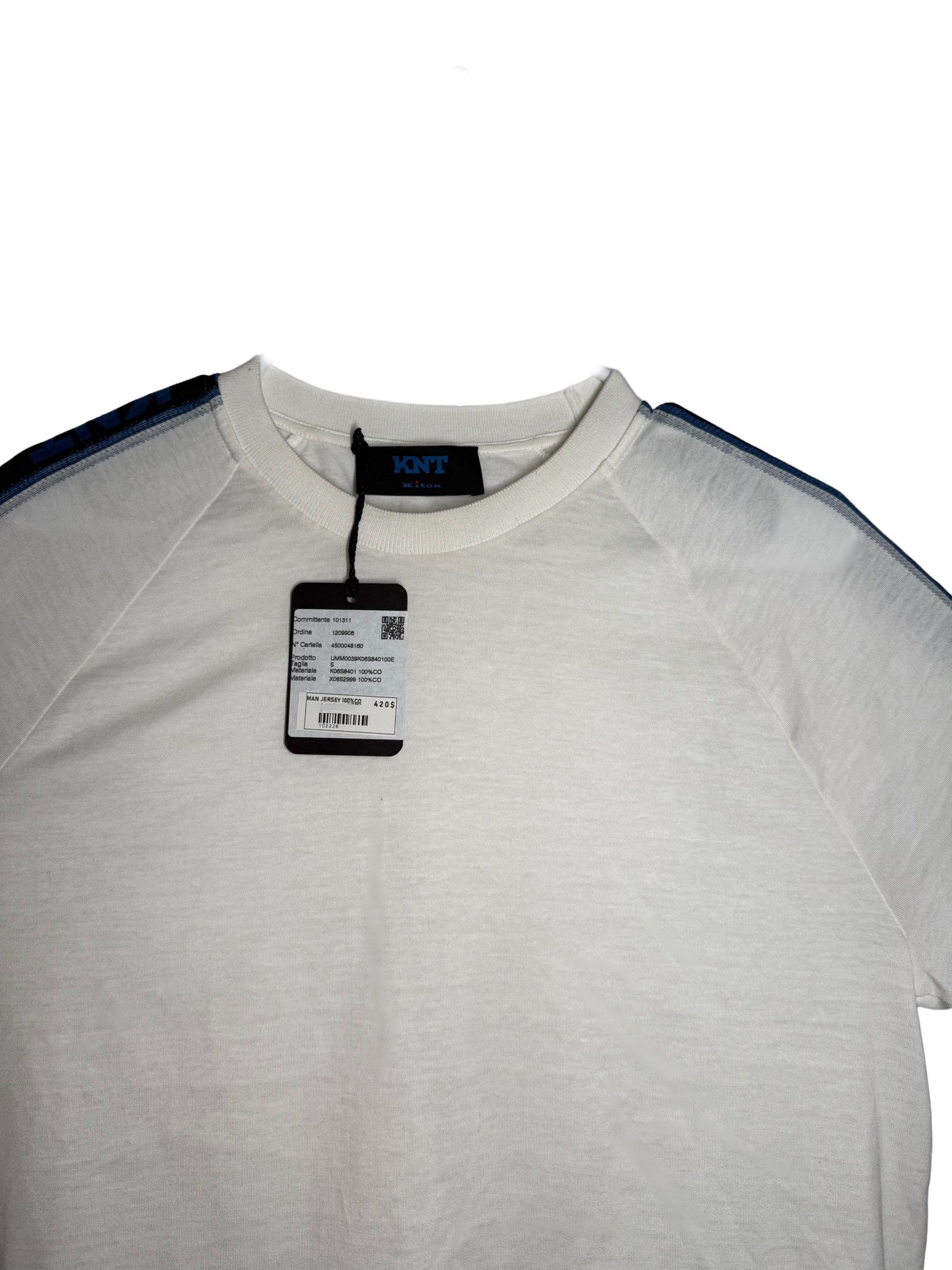 Kiton Kiton KNT White Jersey T-Shirt Size US S / EU 44-46 / 1 - 2 Thumbnail