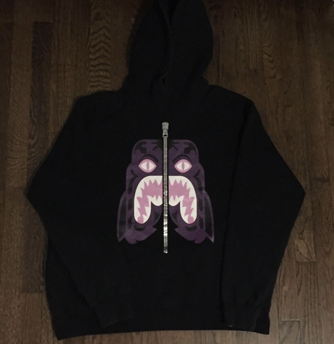 image of Bape Tiger Hoodie Sweatshirt in Black, Men's (Size 2XL)