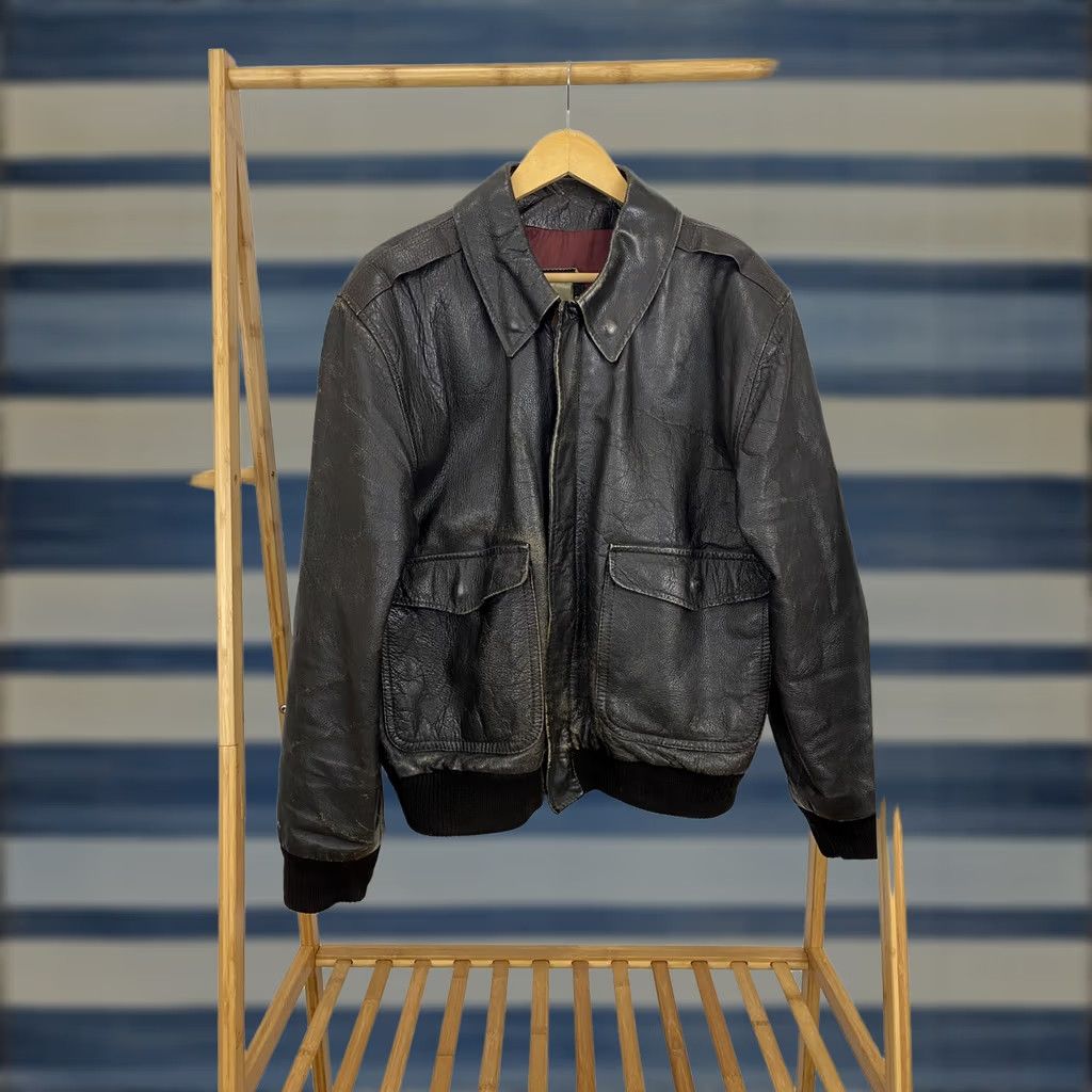 Adidas × Vintage Originals A-15 Brown Leather Jacket | Grailed