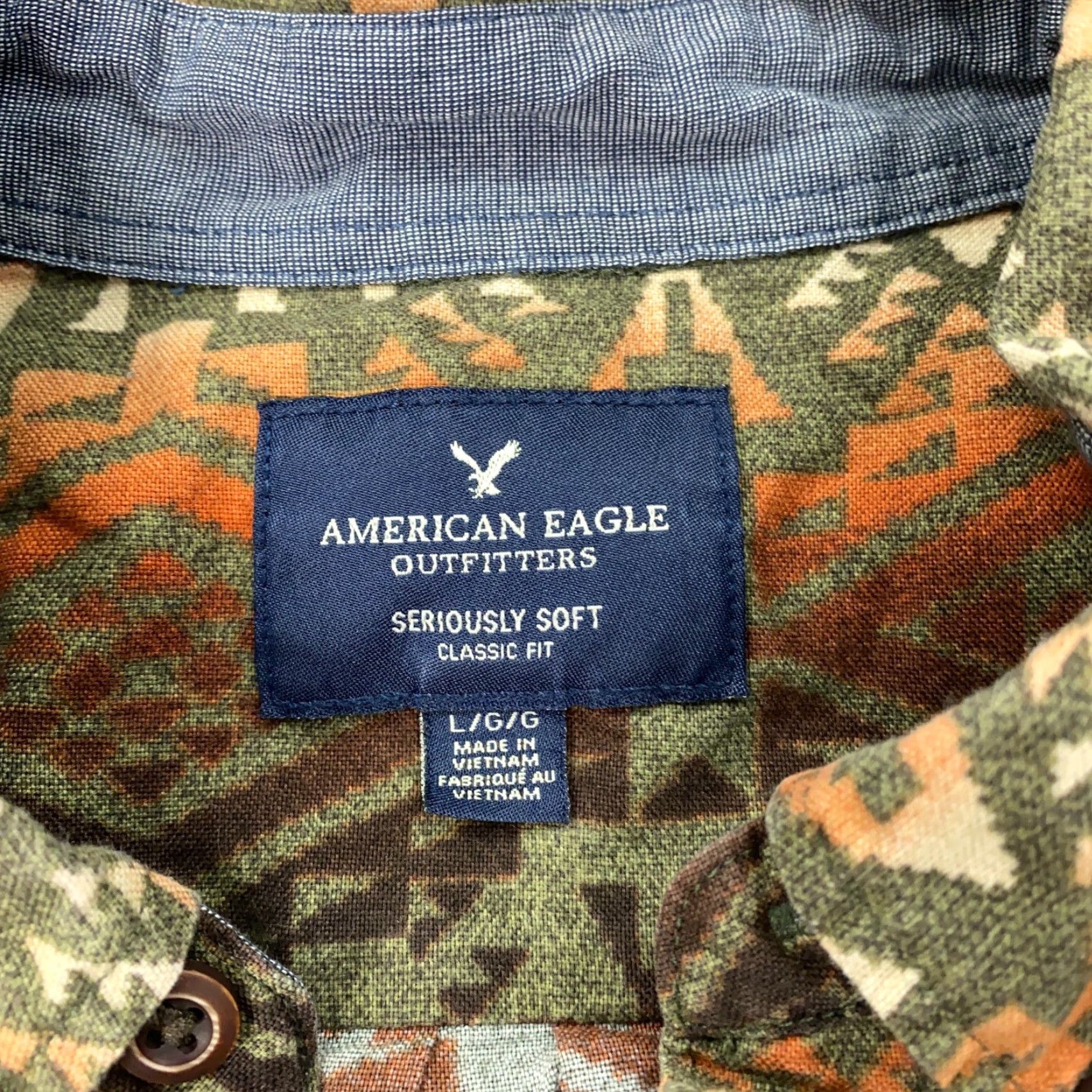 American Eagle Outfitters VINTAGE American Eagle Men’s Button-Up Shirt Large Brown Geometric Aztec Southwest Casual Size US L / EU 52-54 / 3 - 4 Thumbnail