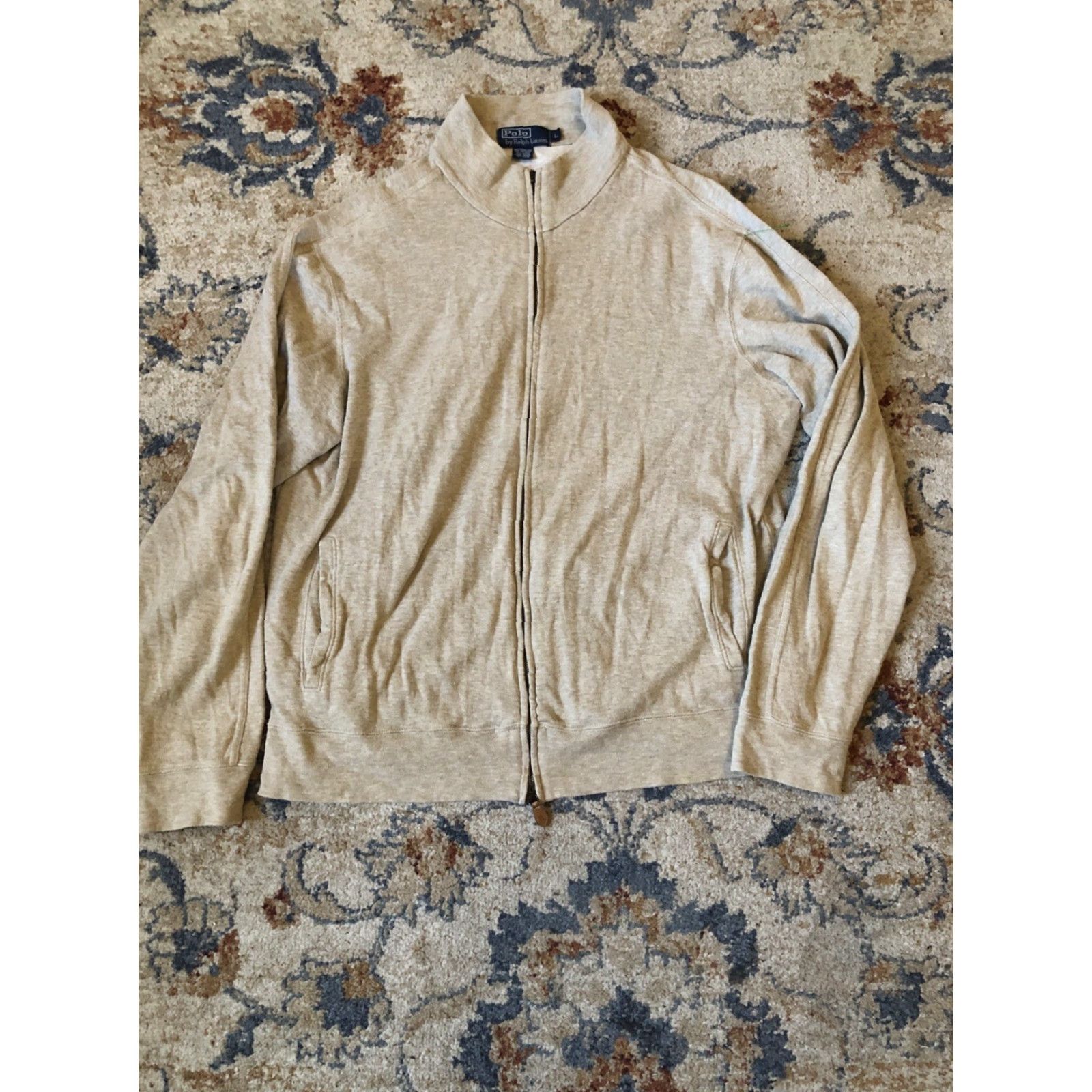 Ralph Lauren Polo Ralph Lauren Jacket Full Zip Men's L Beige Solid Cotton Knit Casual Size US L / EU 52-54 / 3 - 5 Thumbnail