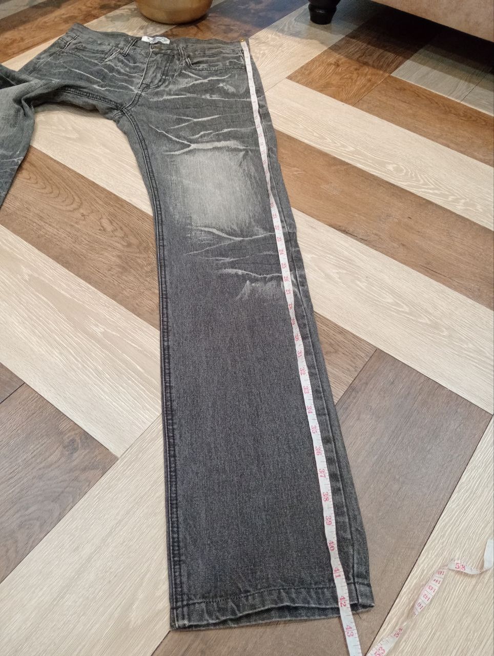 If Six Was Nine JAPANESE LOWBOX DISTRESSED LOOK JEANS - BLACK Size US 30 / EU 46 - 15 Thumbnail