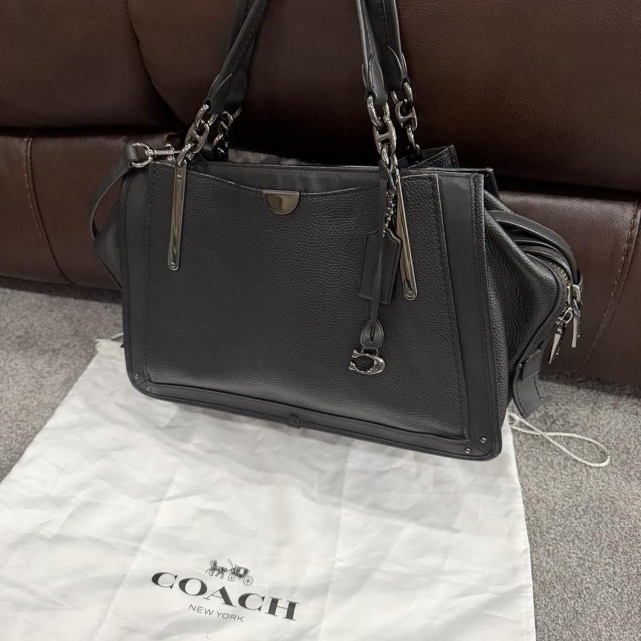 Coach Coach Black Pebbled Leather Carryall Tote Shoulder Bag Size ONE SIZE - 1 Thumbnail