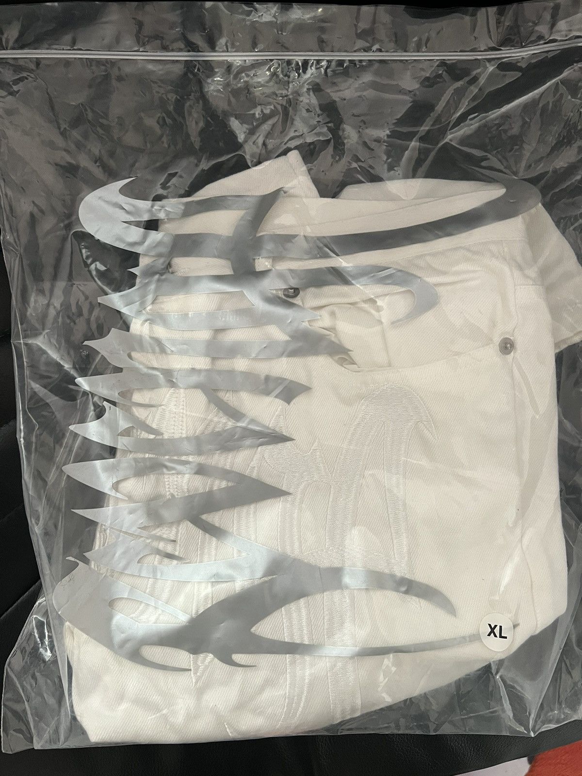 Revenge Revenge embroidered white denim jeans Size US 34 / EU 50 - 6 Thumbnail