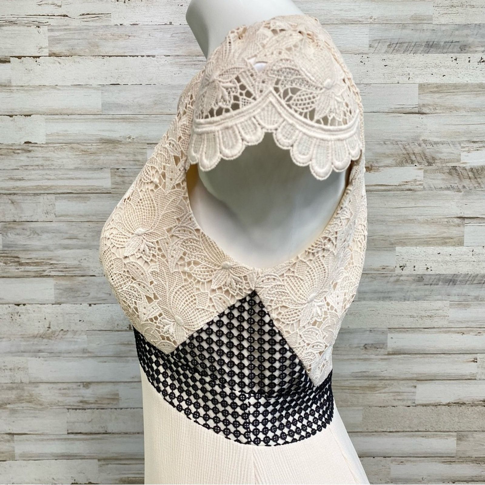 Club Monaco Club Monaco Zulandah Lace Crochet Dress Size 4 Cream Black Size S / US 4 / IT 40 - 8 Thumbnail