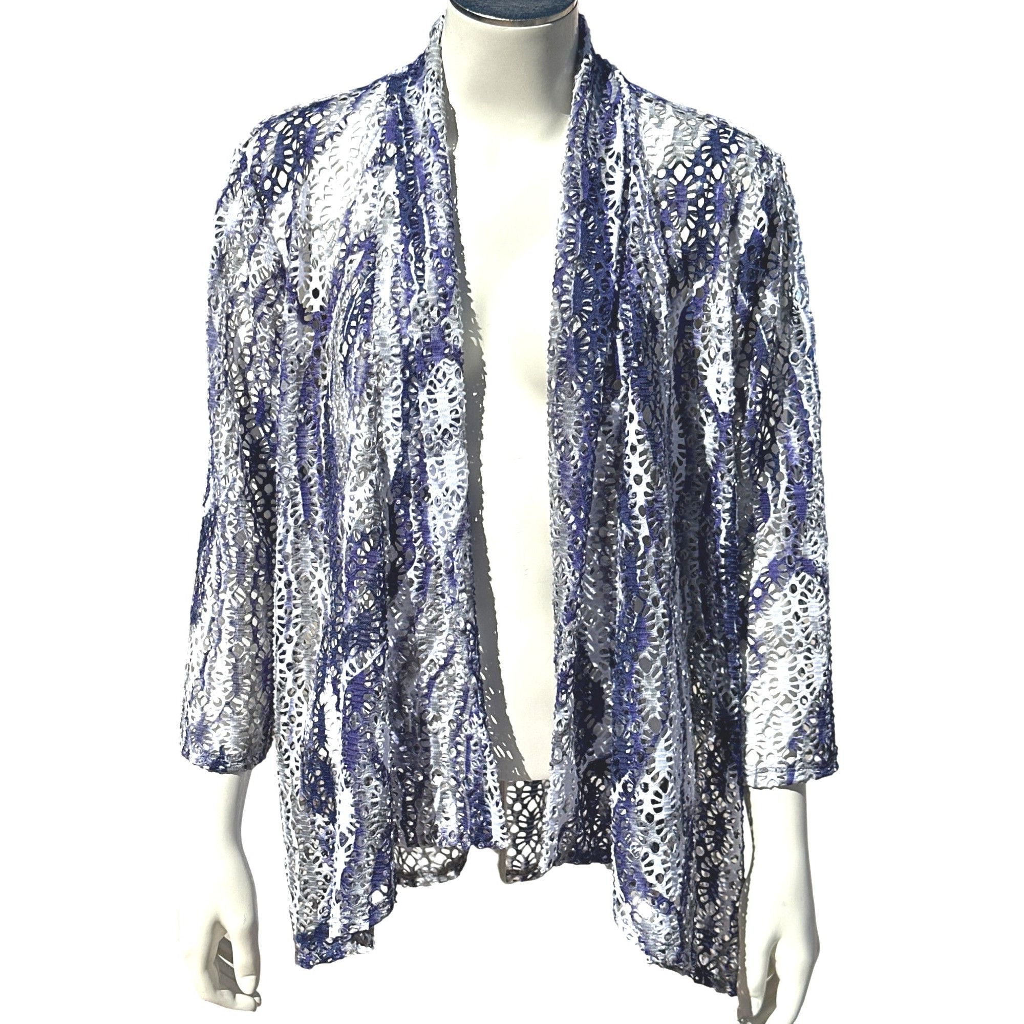 Chicos Chicos Traveler Collection Open Front Net Cover Up Elegant B Size XS / US 0-2 / IT 36-38 - 1 Thumbnail