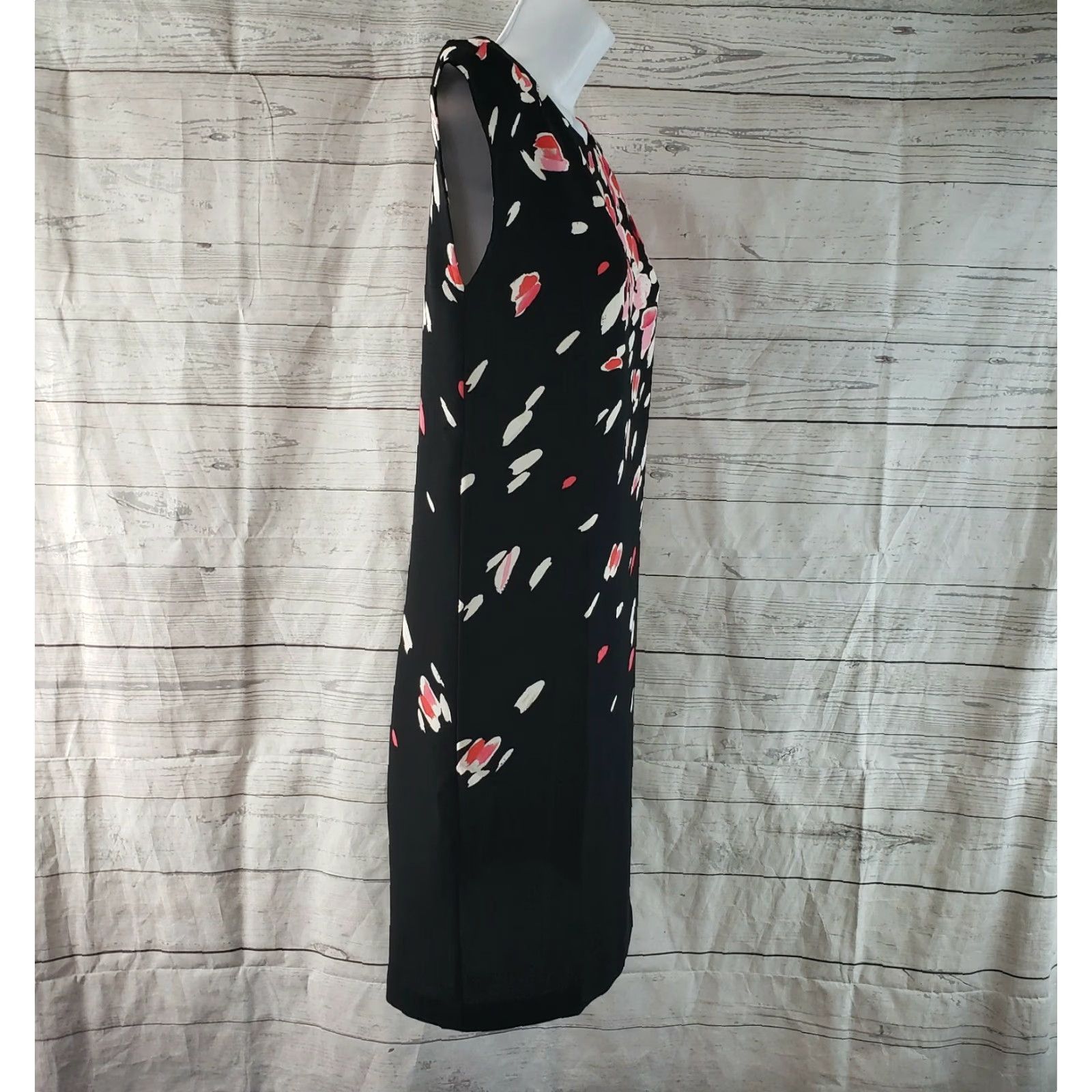 Loft LOFT Ann Taylor Womens Dress XS Sleeveless Black Pink Shift Short Polyester Zip Vintage No Size XS / US 0-2 / IT 36-38 - 3 Thumbnail