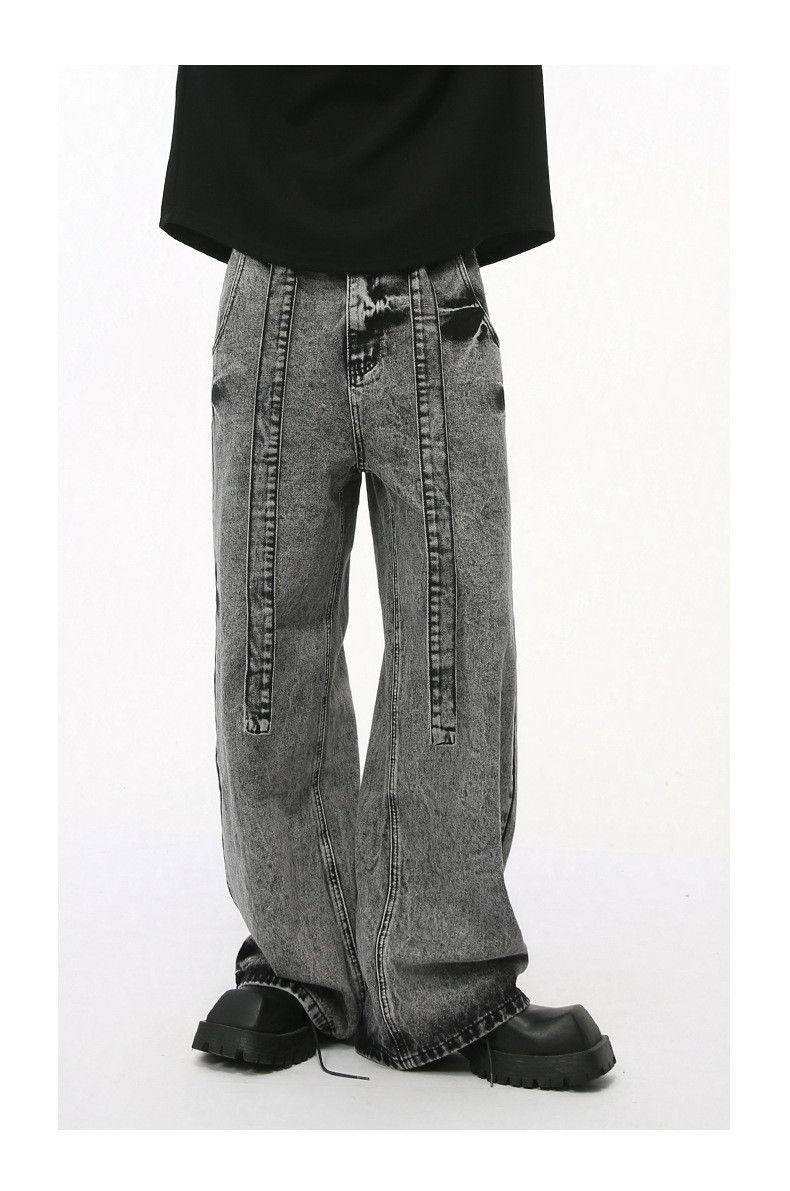 Japanese Brand × Jean American high street lace-up colorblock jeans Size US 34 / EU 50 - 4 Thumbnail