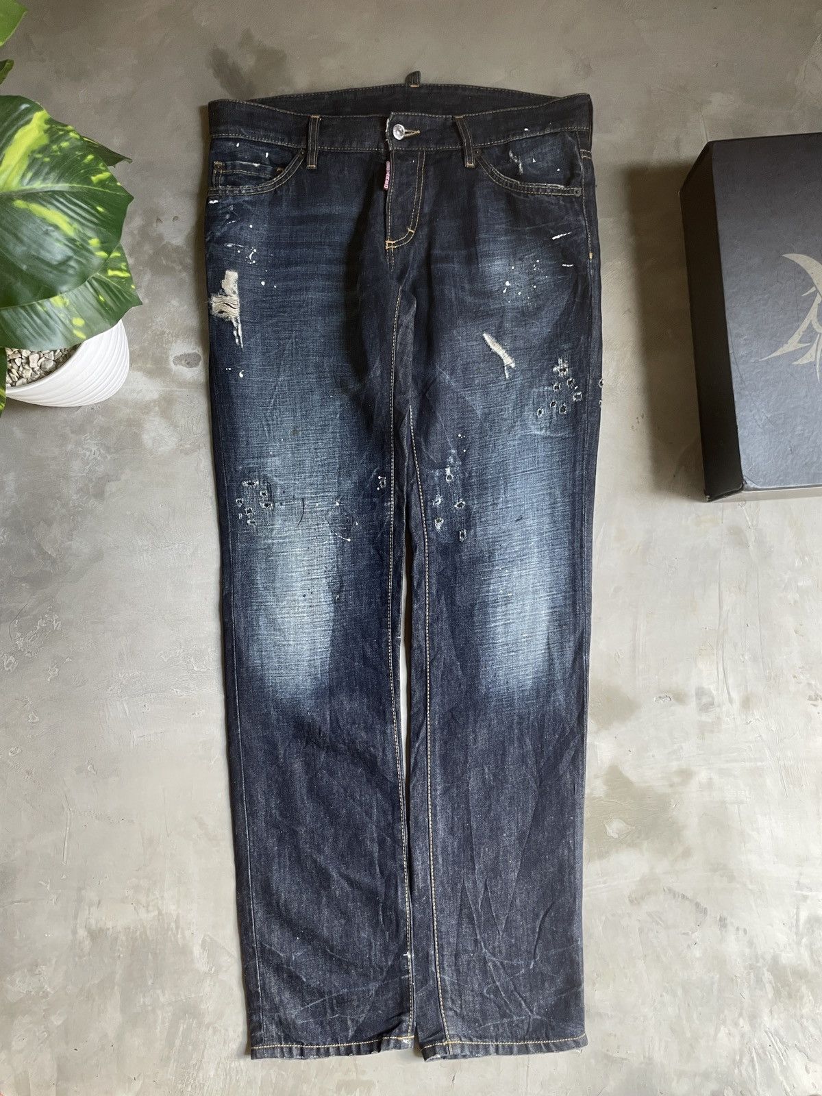 Dsquared2 Dsquared Straight Denim Jeans Distrassed Size 24" / US 00 / IT 34 - 2 Thumbnail