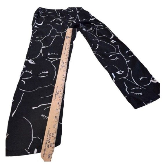 PRINCESS POLLY Princess Polly Women 4 Pants Hi Rise Black Faces Straight Size 27" / US 4 / IT 40 - 16 Thumbnail
