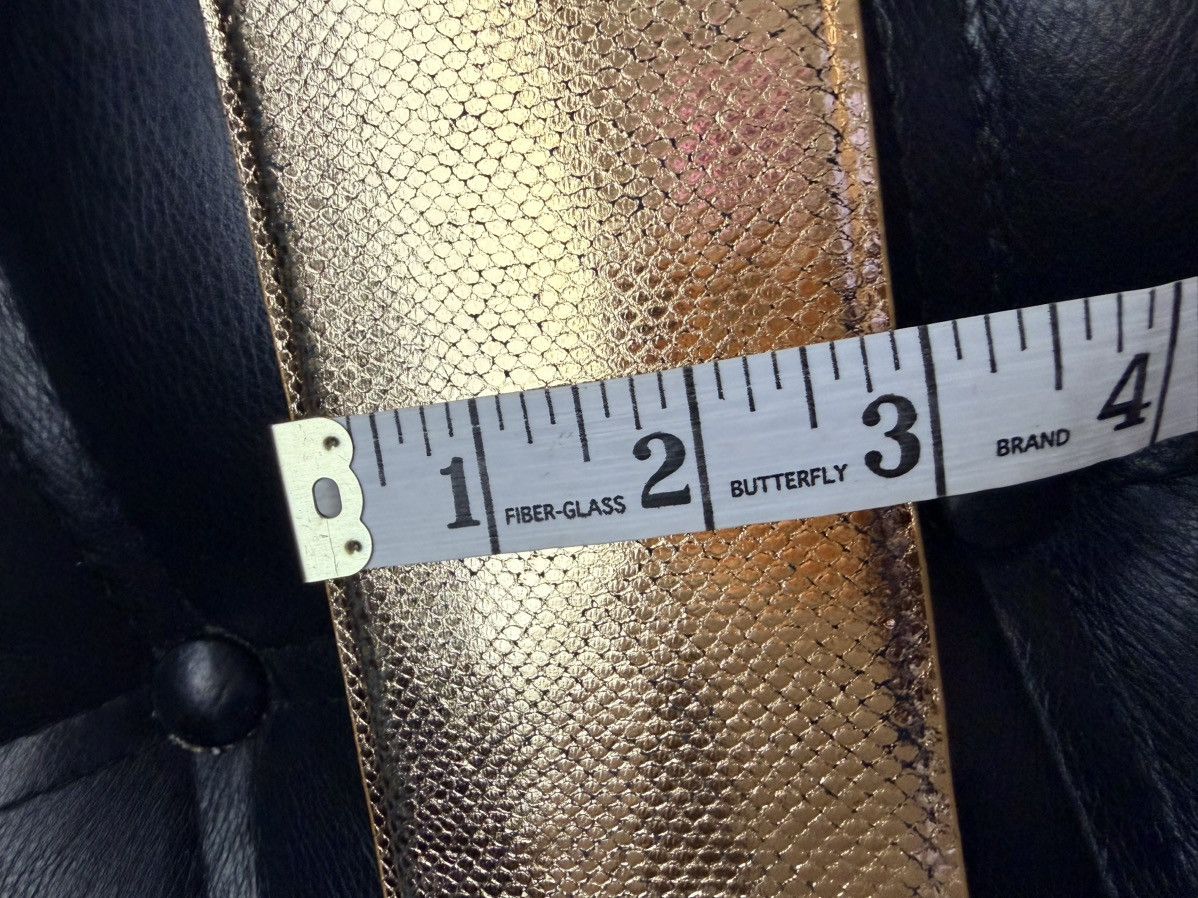 Other W. Kleinberg Wide Snakeskin Exotic Gold Leather Belt USA 34" Size ONE SIZE - 12 Thumbnail