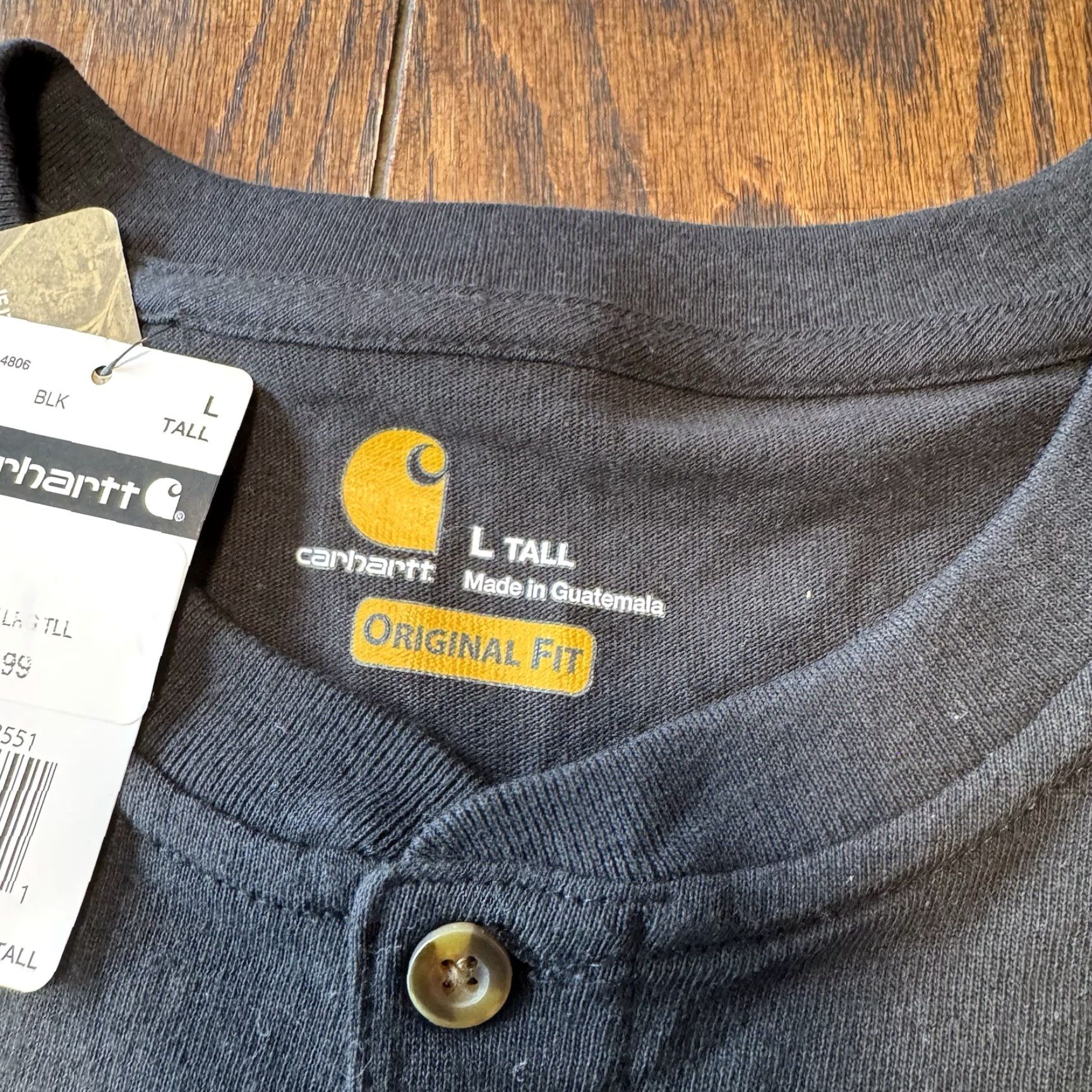 Carhartt Carhartt Shirt Long-Sleeve Pocket Henley K128 Workwear Large Tall Black New Men's Size US L / EU 52-54 / 3 - 4 Thumbnail