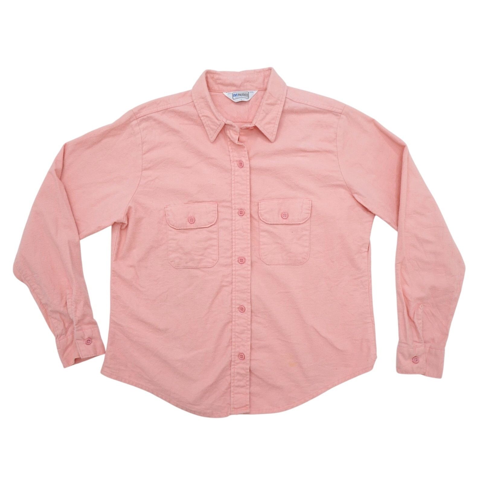 FiveBrother × Vintage Vintage 90s Five Brother Pink Flannel Work Shirt Mens Small Size US S / EU 44-46 / 1 - 1 Thumbnail