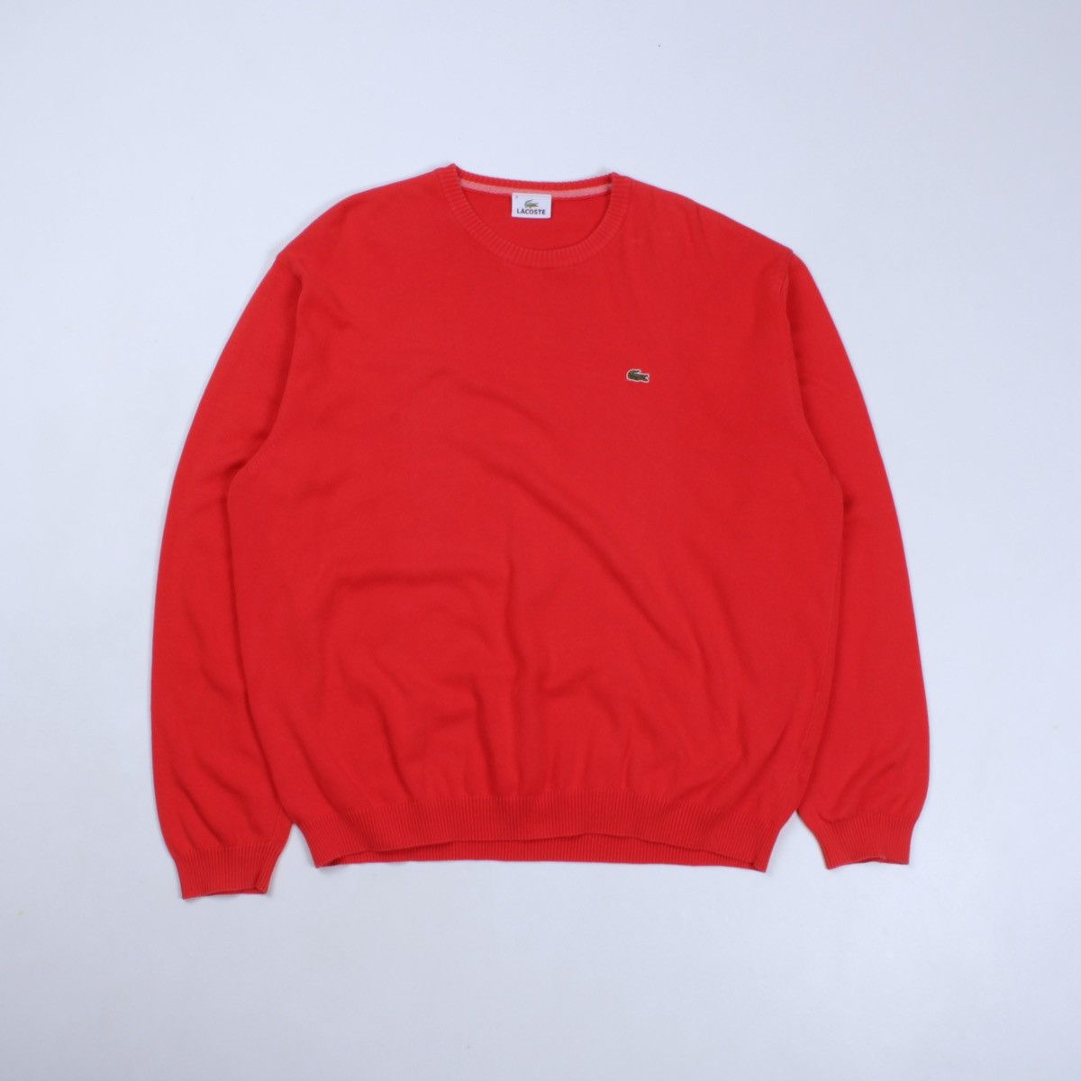 Lacoste LACOSTE Red Cotton Knit Pullover Sweater Crew Neck Size US XXL / EU 58 / 5 - 1 Thumbnail