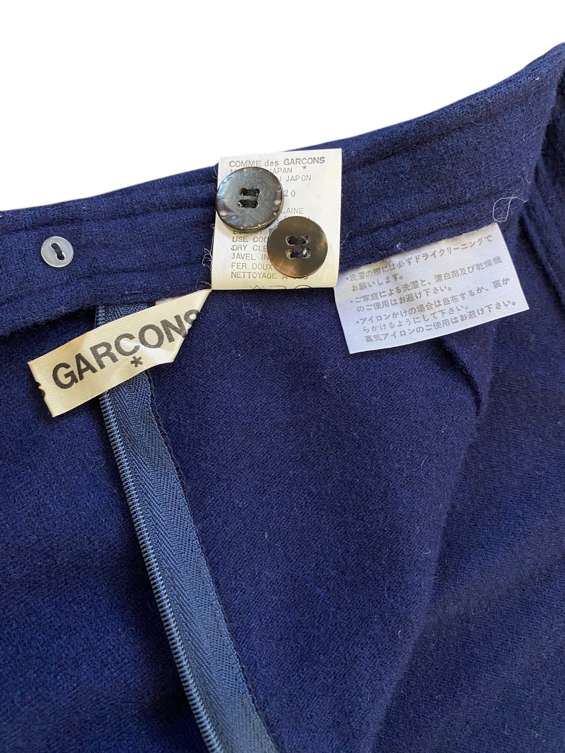 Comme des Garcons × Designer × Vintage 80s Comme des garcons Rei Kawakubo wool button midi skirt Size 24" / US 00 / IT 34 - 10 Thumbnail