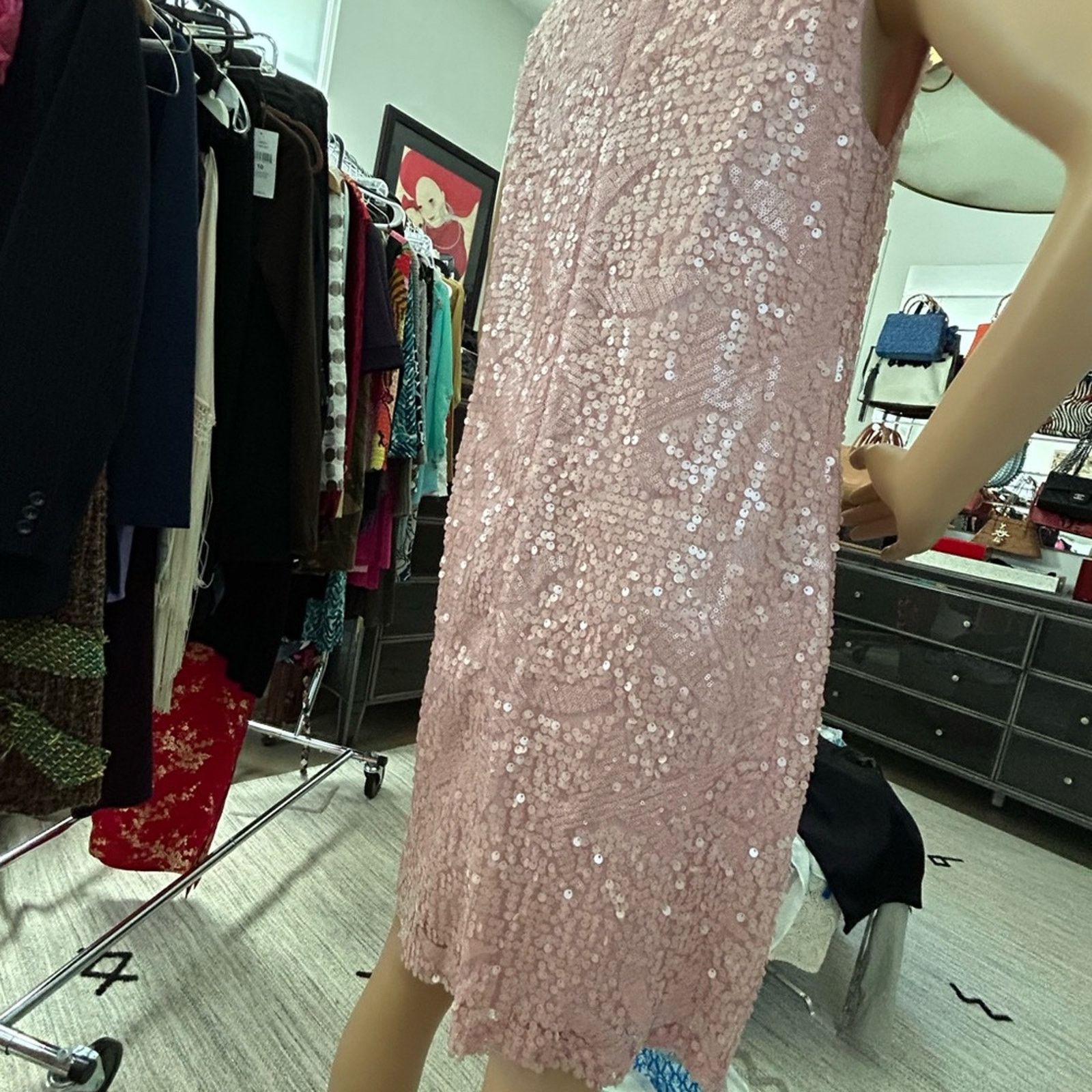 Steve And Barrys Stevie Mac pink sequin sleeveless women’s dress large Size L / US 10 / IT 46 - 2 Thumbnail