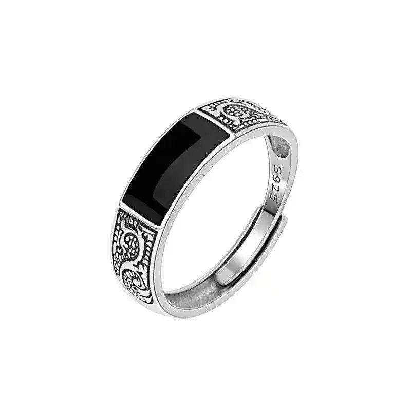 Jewelry New Vintage Dragon Pattern Titanium Steel Ring Size ONE SIZE - 6 Thumbnail