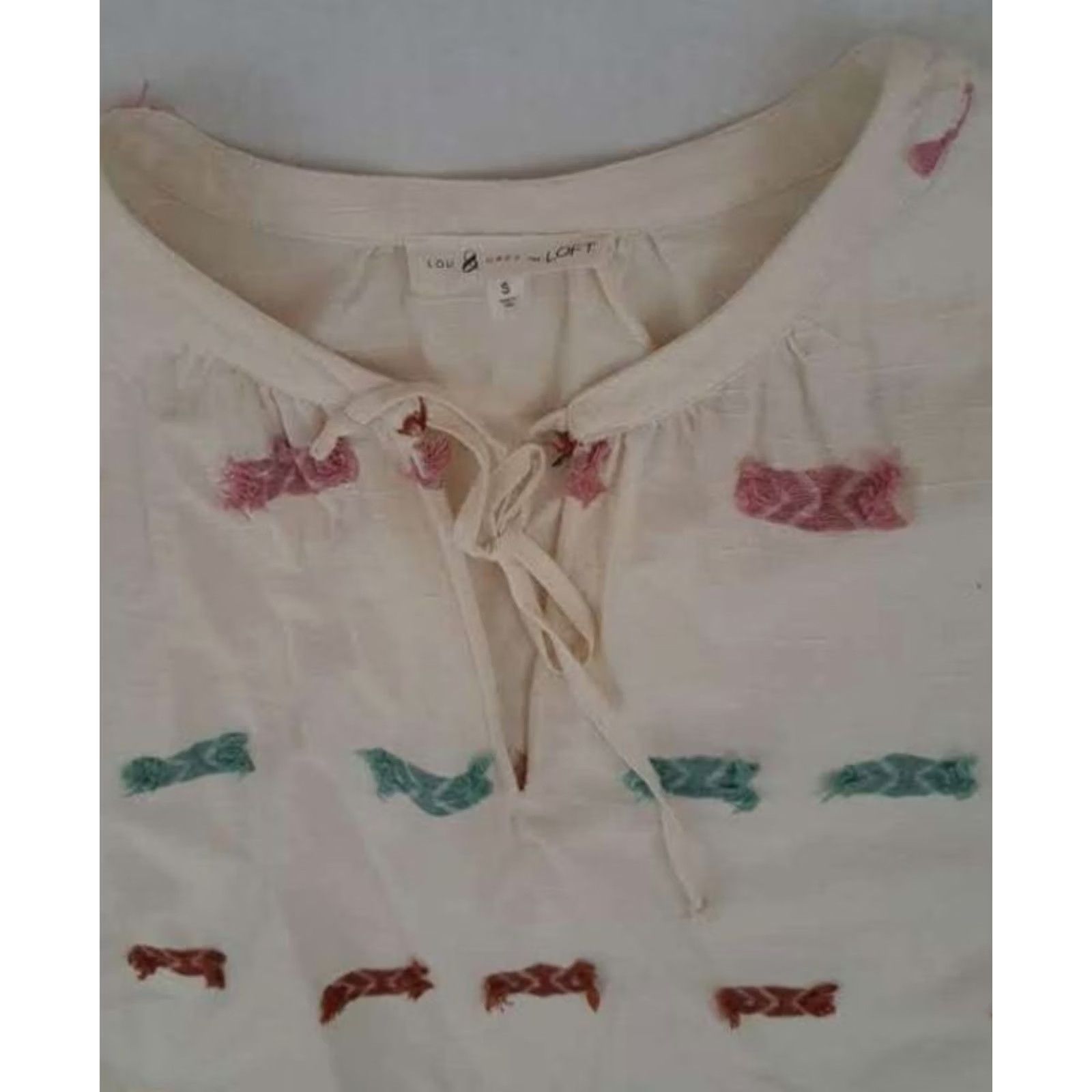 Lou & Grey VINTAGE Lou&Grey Blouse Small Southwestern Embroidered Needlework Woman Size S / US 4 / IT 40 - 3 Thumbnail