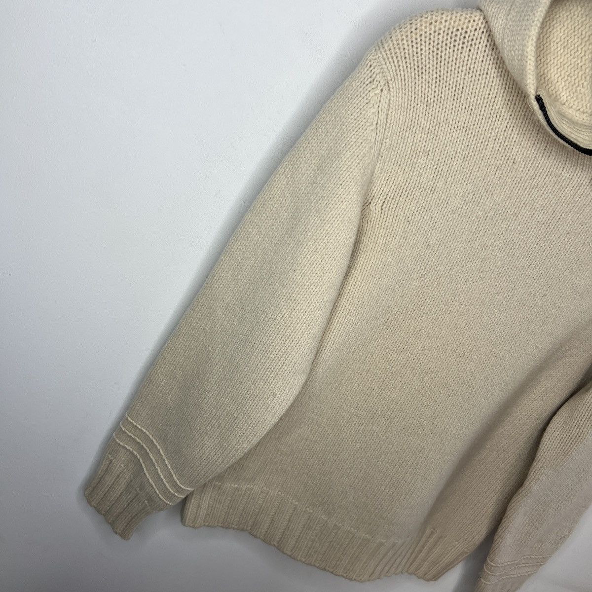 Stone Island Vintage Stone Island original Knit beige Wool Hoodie Size US S / EU 44-46 / 1 - 5 Thumbnail