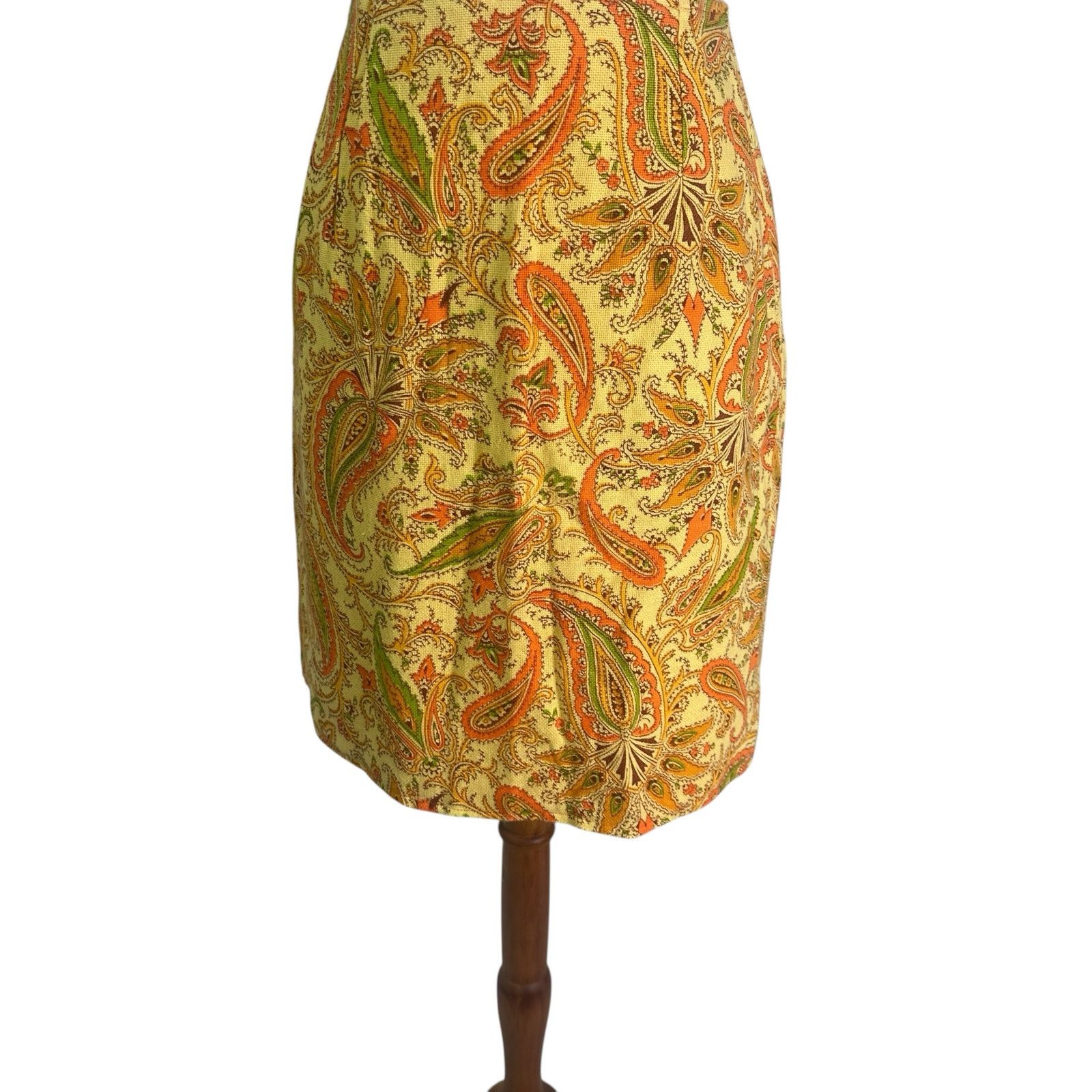 Vintage Vintage 60s Linen Skirt High Waist Mod Mini Skirt XS/S Size 26" / US 2 / IT 38 - 3 Thumbnail