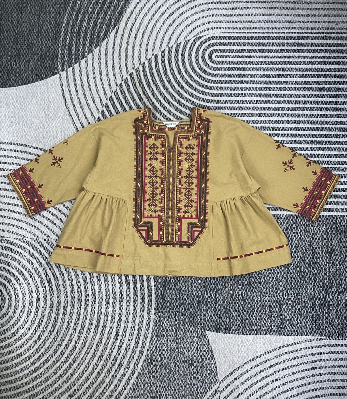 MILKFED Vintage Milkfed Embroidered Detailing Peplum Blouse Size L / US 10 / IT 46 - 1 Thumbnail