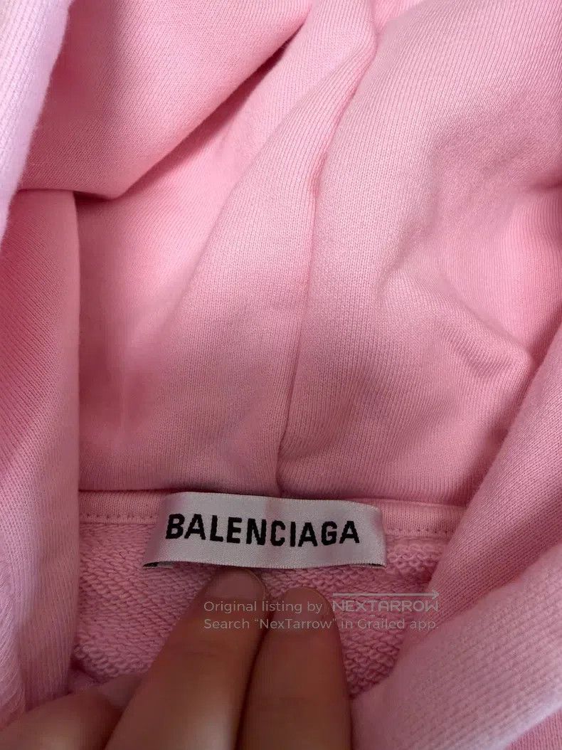 Balenciaga Balenciaga Pink CREW Hooded Sweatshirt Size US S / EU 44-46 / 1 - 6 Thumbnail