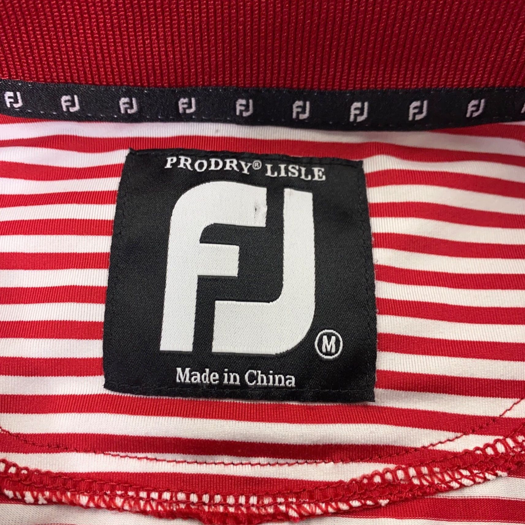 Footjoy VINTAGE FJ Shirt Mens M Red Striped ProDry Lisle Polo Stafford Golf Size US M / EU 48-50 / 2 - 4 Thumbnail