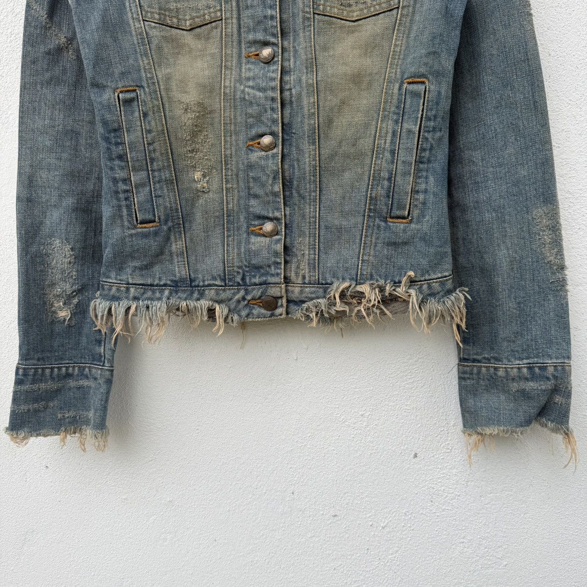 Le Grande Bleu (L.G.B.) Vintage Disteress LGB Le Grande Blue Punk Denim Jacket Size XS / US 0-2 / IT 36-38 - 5 Thumbnail