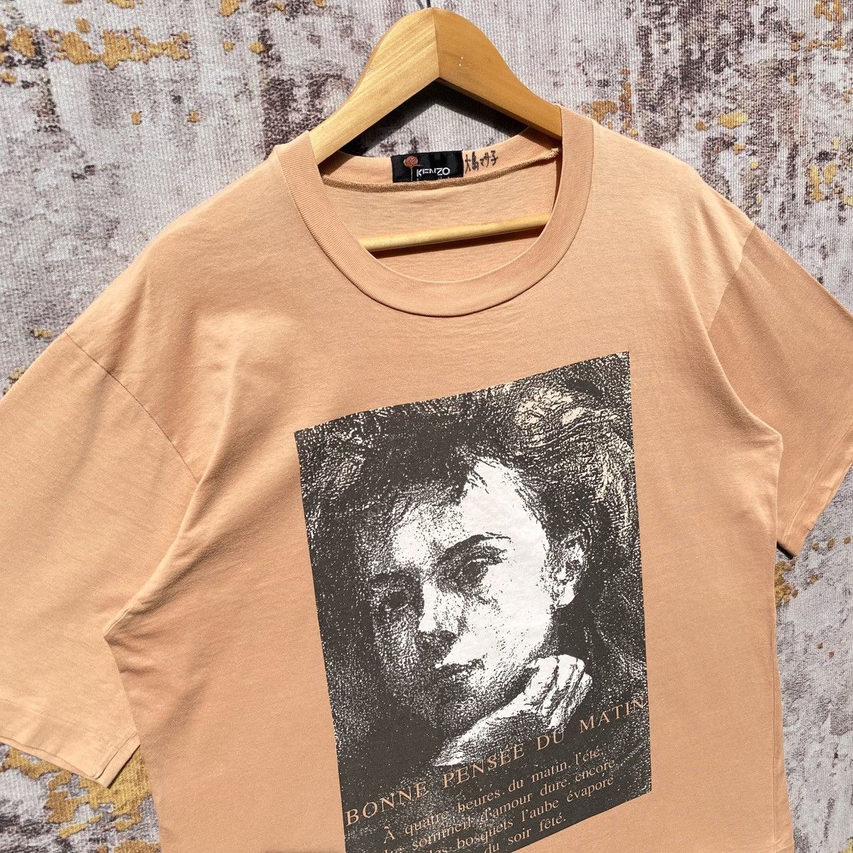 Kenzo Rare! Vintage Kenzo Bonne Pensee Du Matin Wording Art Shirt Size US L / EU 52-54 / 3 - 4 Thumbnail